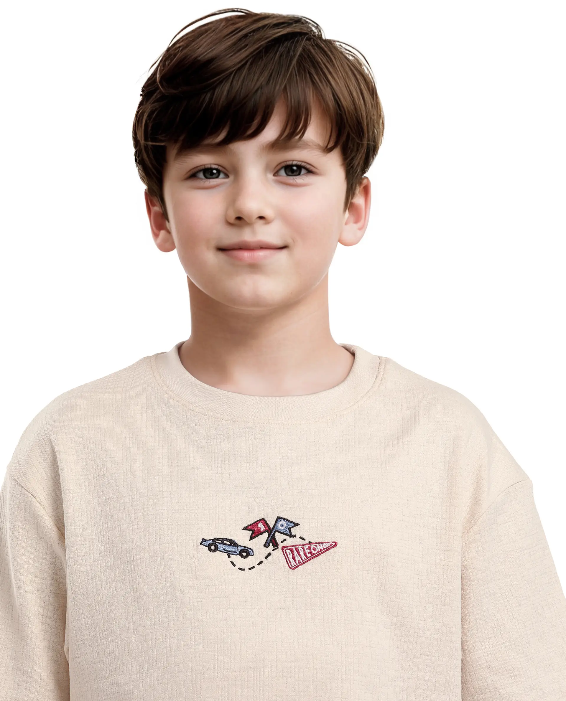 Rare Ones Kids Oryn-T Beige Cotton Blend Half Sleeve Slip-On Printed Regular Fit T-Shirt - Image 3