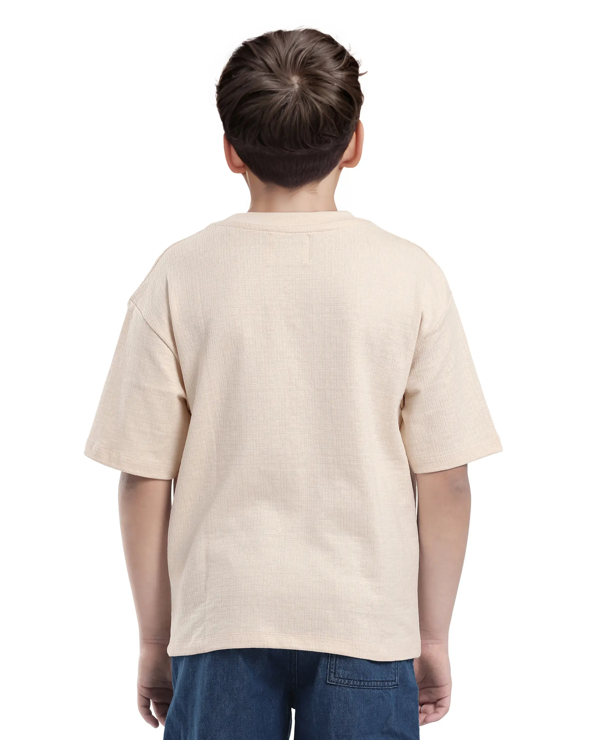 Rare Ones Kids Oryn-T Beige Cotton Blend Half Sleeve Slip-On Printed Regular Fit T-Shirt - Image 9