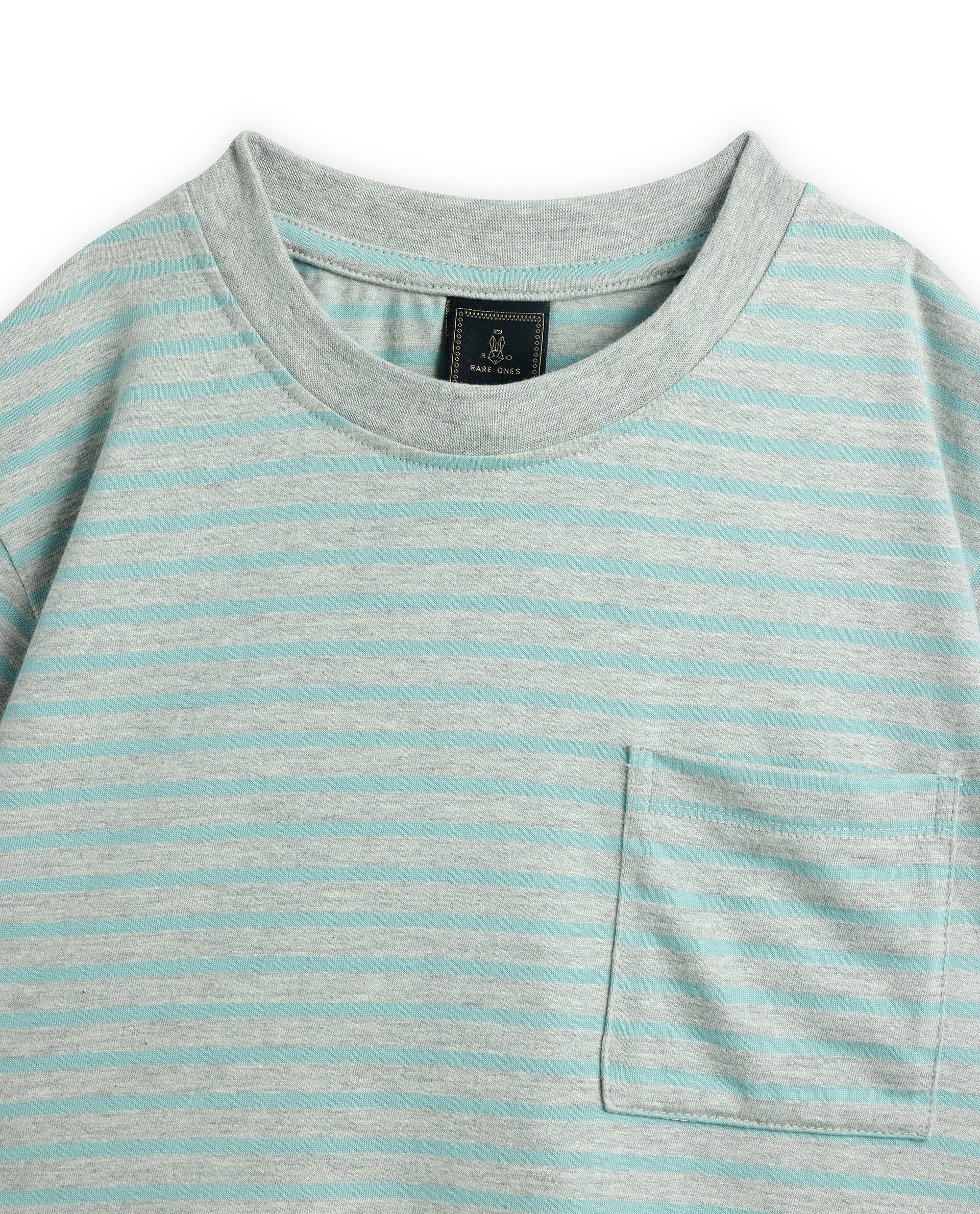 Rare Ones Kids Oto-1 Dusky Pink,Pastel Blue Cotton Half Sleeve Solid Slip-On Closure Regular Fit T-Shirt - Image 4