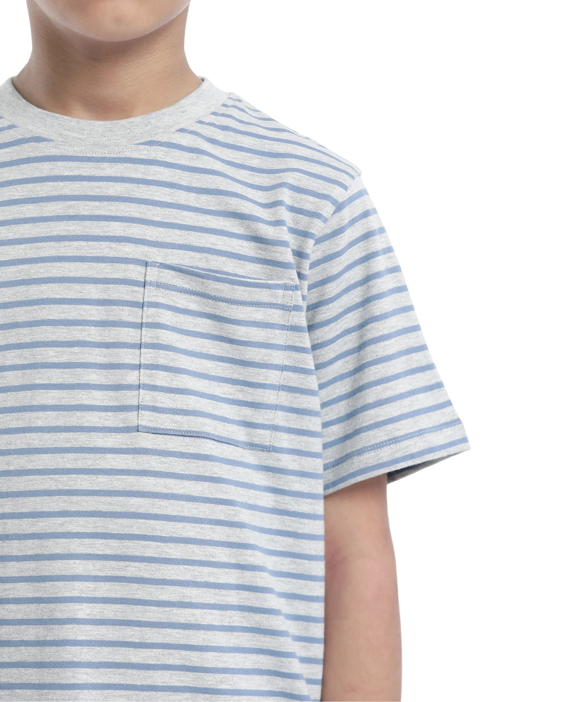 Rare Ones Kids Oto-4 Maroon,Dusky Blue Cotton Half Sleeve Striped Slip-On Closure Regular Fit T-Shirt (Pack Of 2) - Image 12