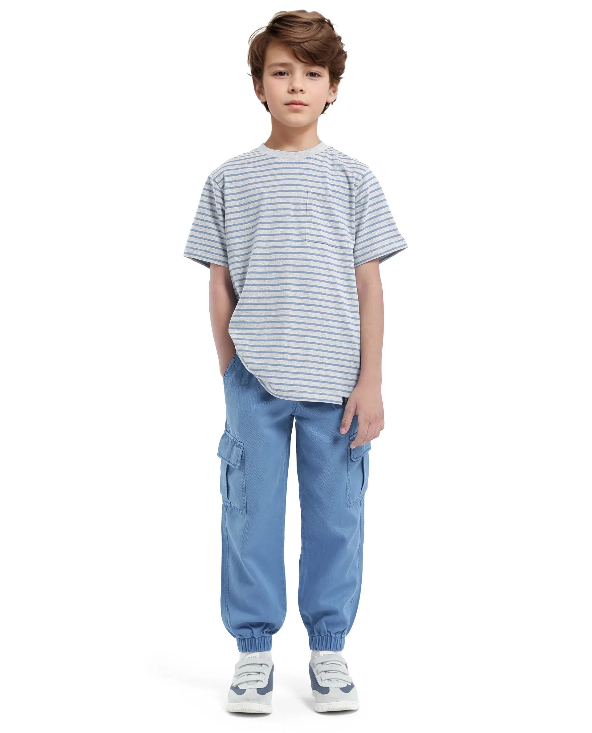 Rare Ones Kids Oto-4 Maroon,Dusky Blue Cotton Half Sleeve Striped Slip-On Closure Regular Fit T-Shirt (Pack Of 2) - Image 2