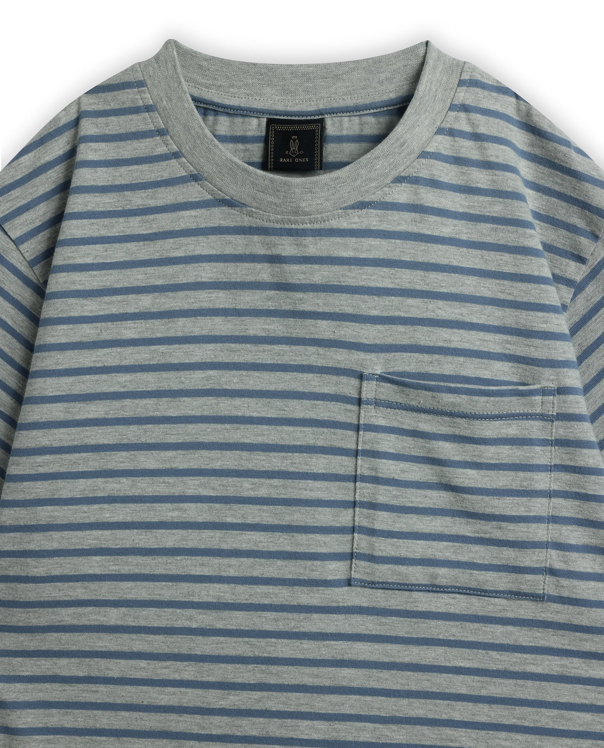 Rare Ones Kids Oto-4 Maroon,Dusky Blue Cotton Half Sleeve Striped Slip-On Closure Regular Fit T-Shirt (Pack Of 2) - Image 8