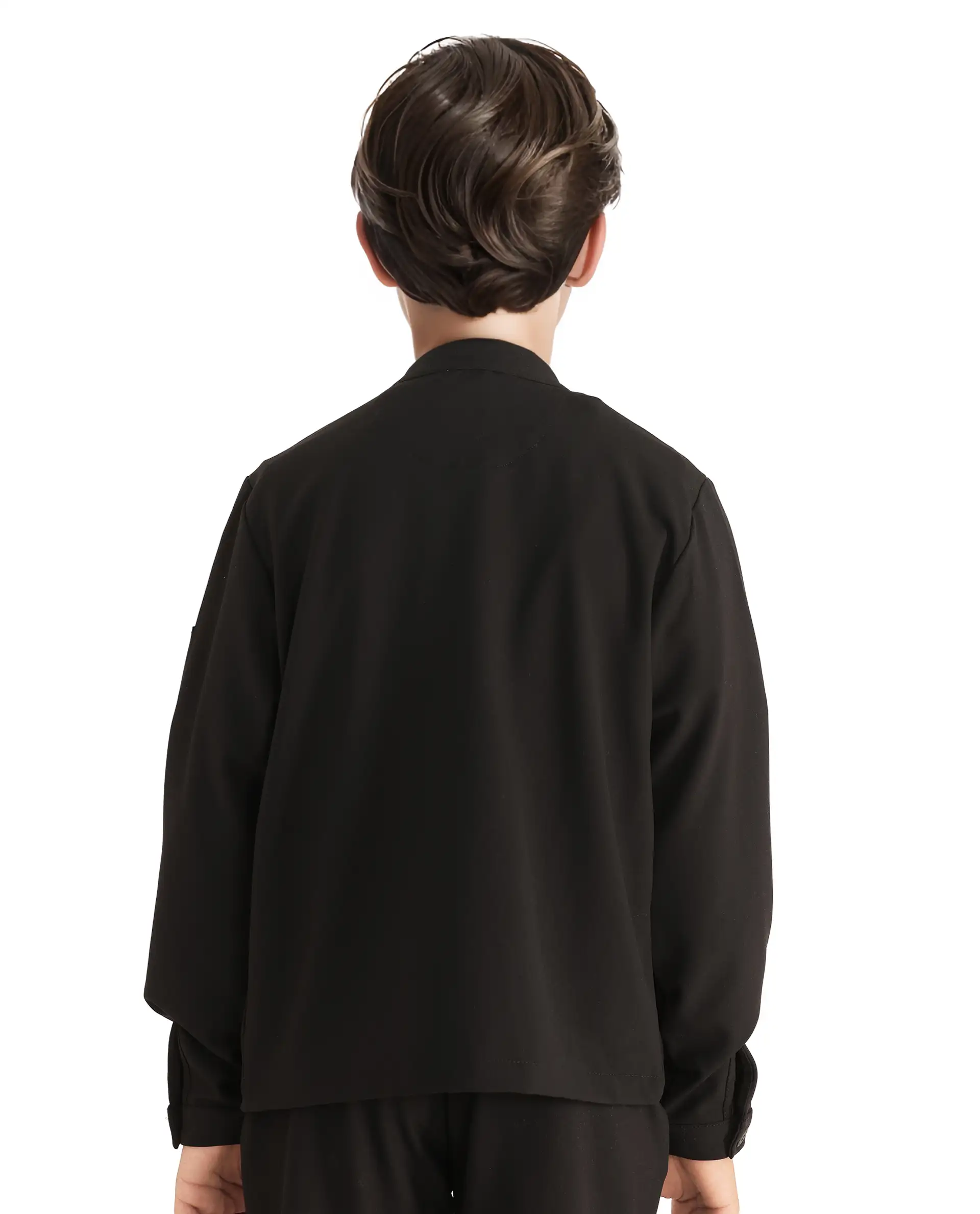Rare Ones Kids Ozack Black Cotton Zipper Full Sleeve Jacket - Image 12