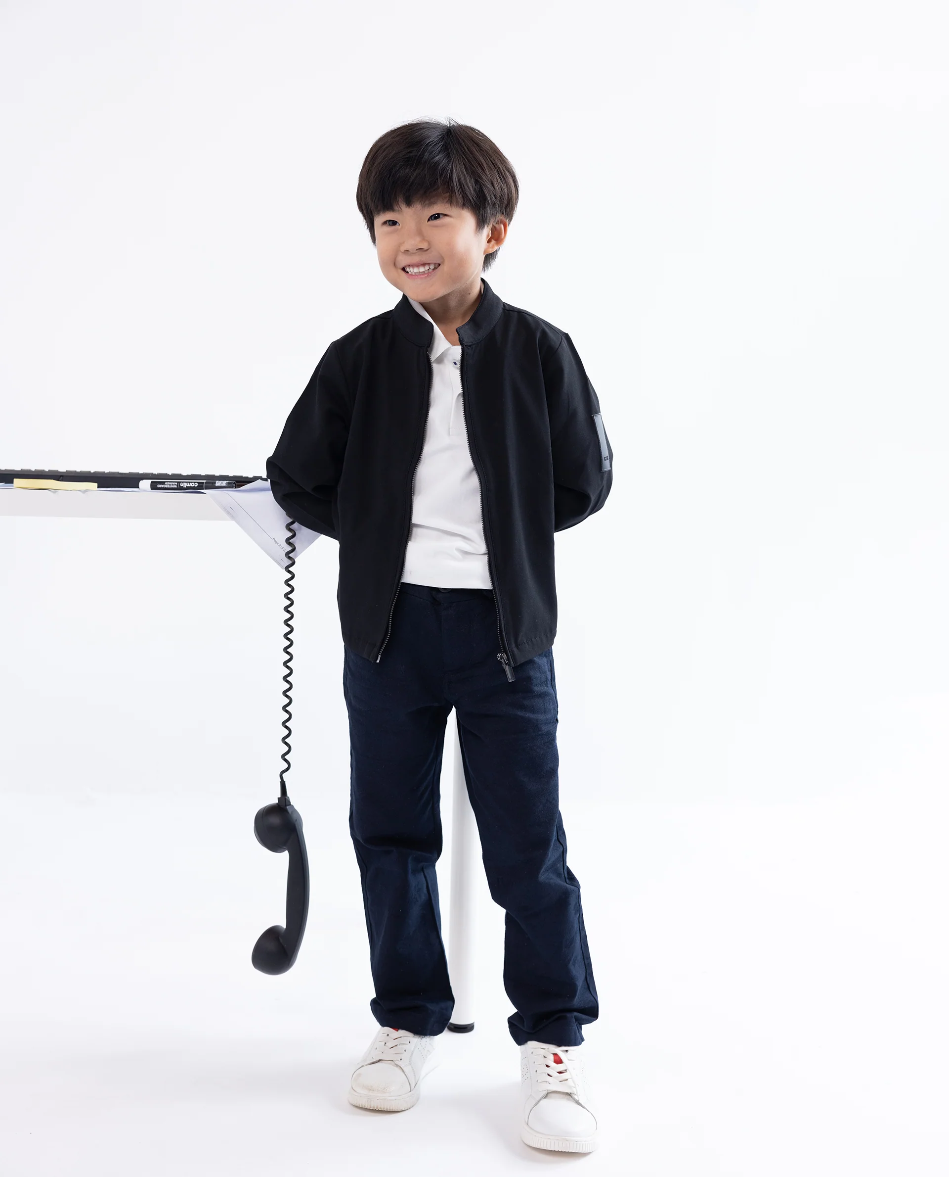 Rare Ones Kids Ozack Black Cotton Zipper Full Sleeve Jacket - Image 2