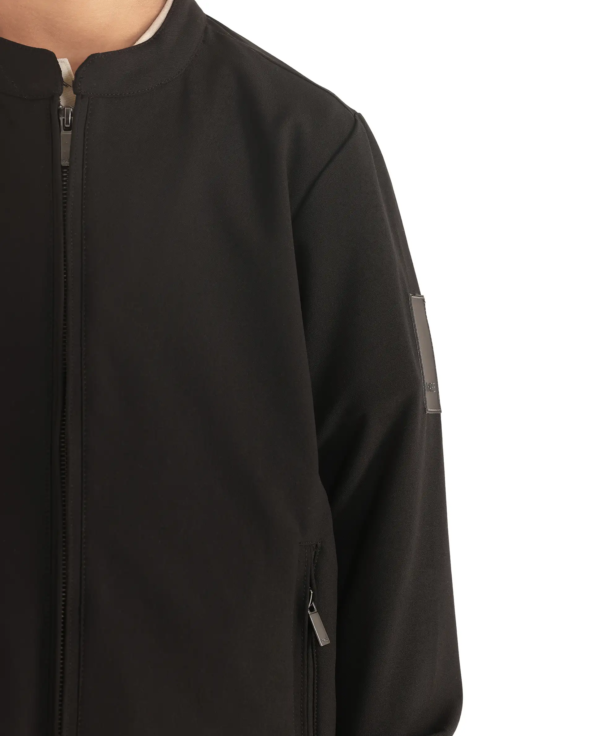 Rare Ones Kids Ozack Black Cotton Zipper Full Sleeve Jacket - Image 6