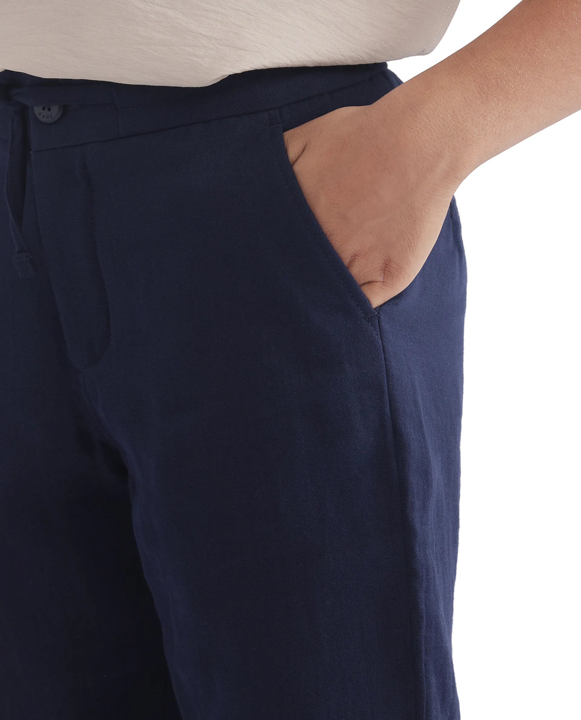 Rare Ones Kids Pastor-K Dark Navy Cotton Regular Fit Solid Trouser - Image 4