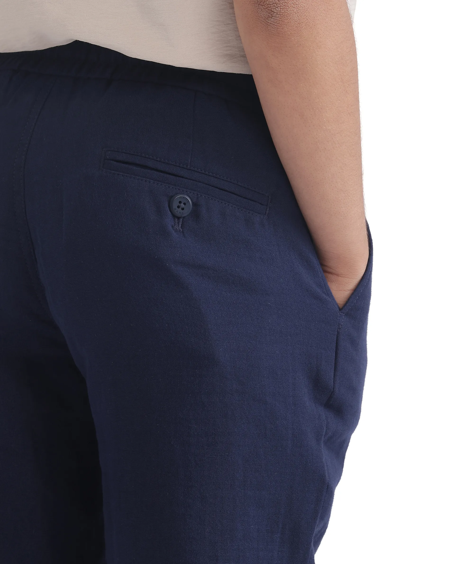 Rare Ones Kids Pastor-K Dark Navy Cotton Regular Fit Solid Trouser - Image 5