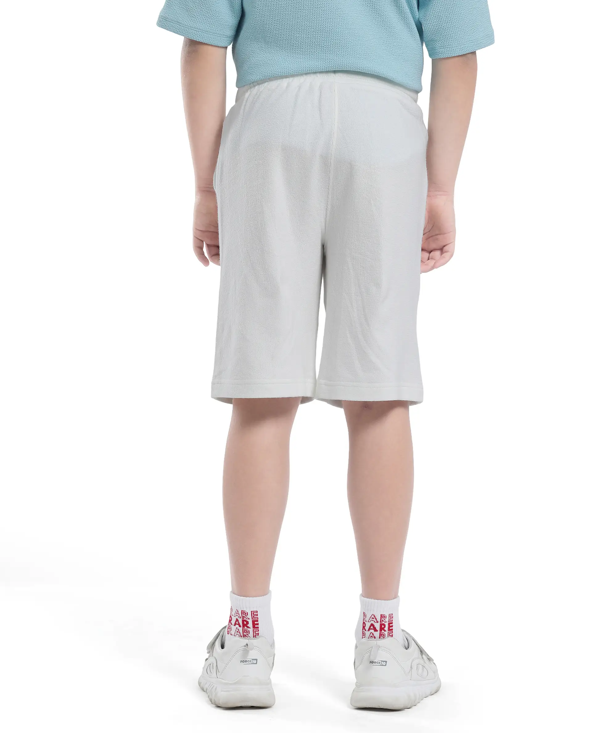 Rare Ones Kids Perg-B White Cotton Kneelength Print Boxy Fit Shorts - Image 8
