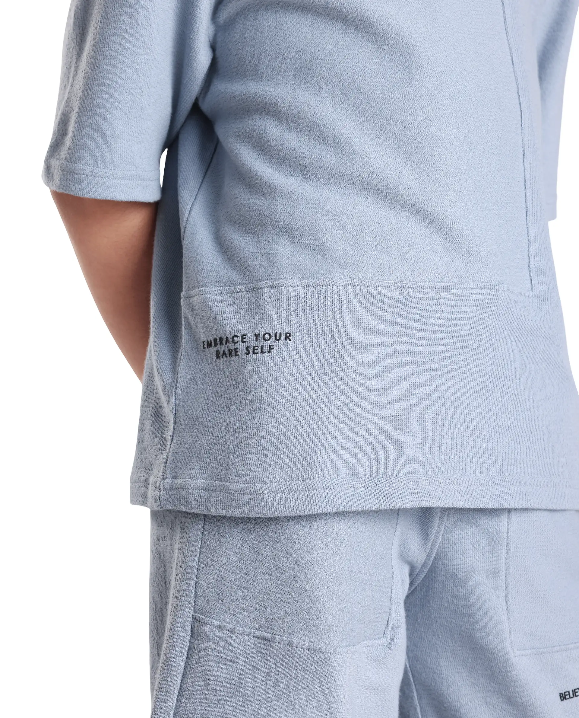 Rare Ones Kids Perg-T Dusky Blue Cotton Short Sleeve Crew Neck Print T-Shirt - Image 5