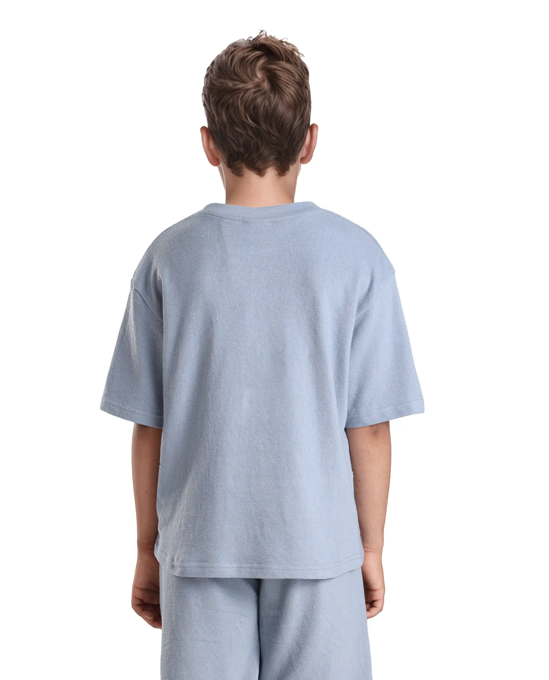 Rare Ones Kids Perg-T Dusky Blue Cotton Short Sleeve Crew Neck Print T-Shirt - Image 7