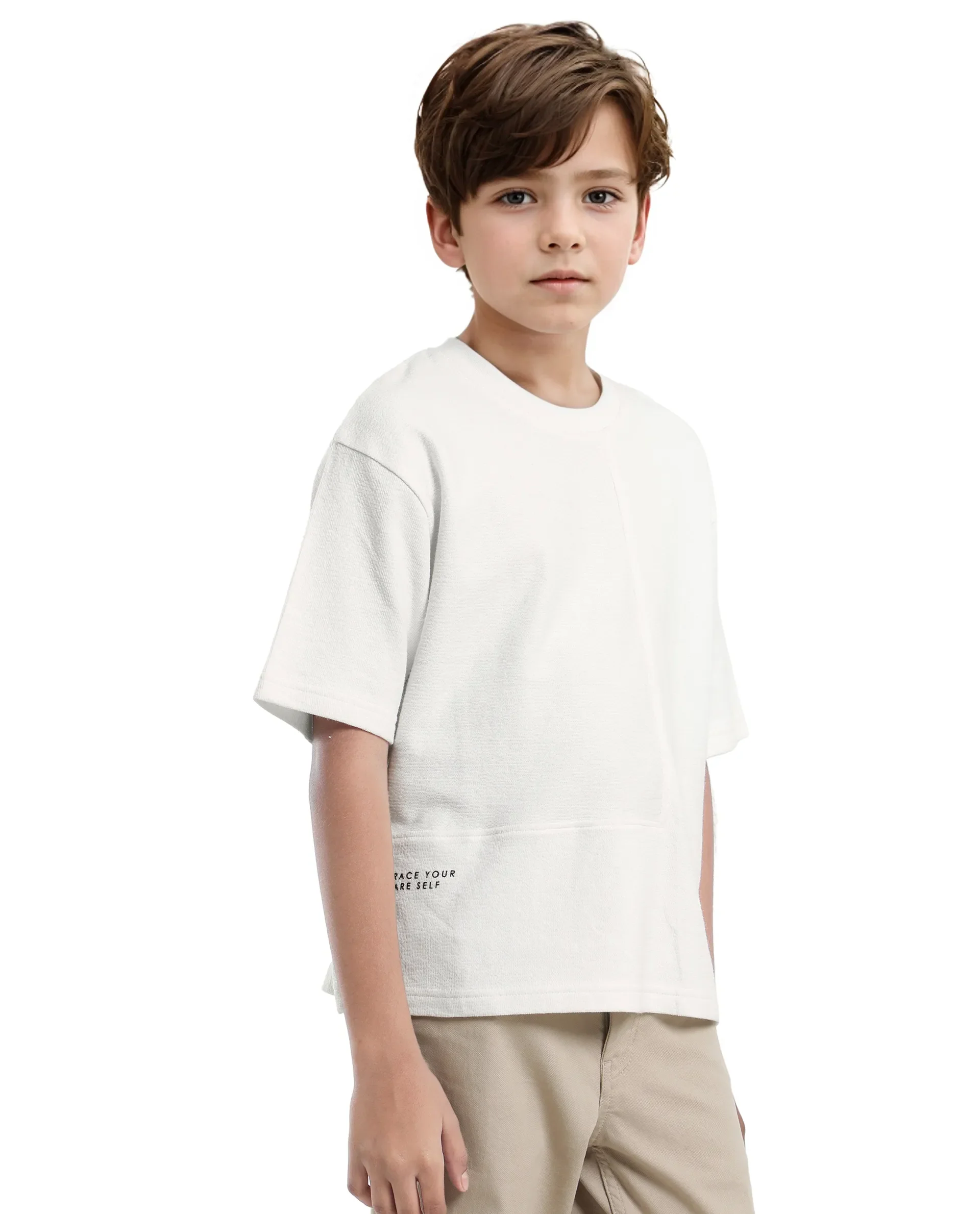 Rare Ones Kids Perg-T White Cotton Short Sleeve Crew Neck Printed T-Shirt - Image 7