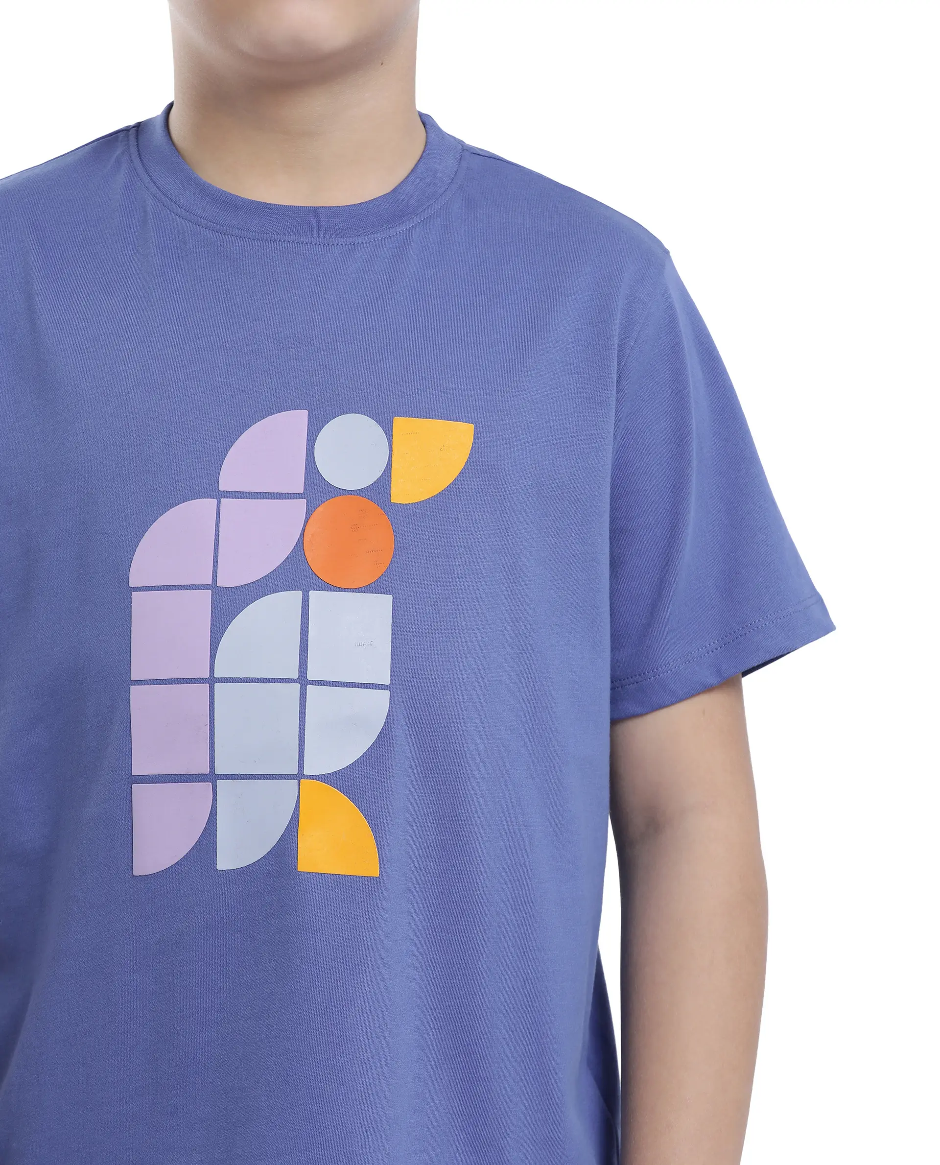 Rare Ones Kids Persh Blue Cotton Blend Half Sleeve Printed Regular Fit T-Shirt - Image 5