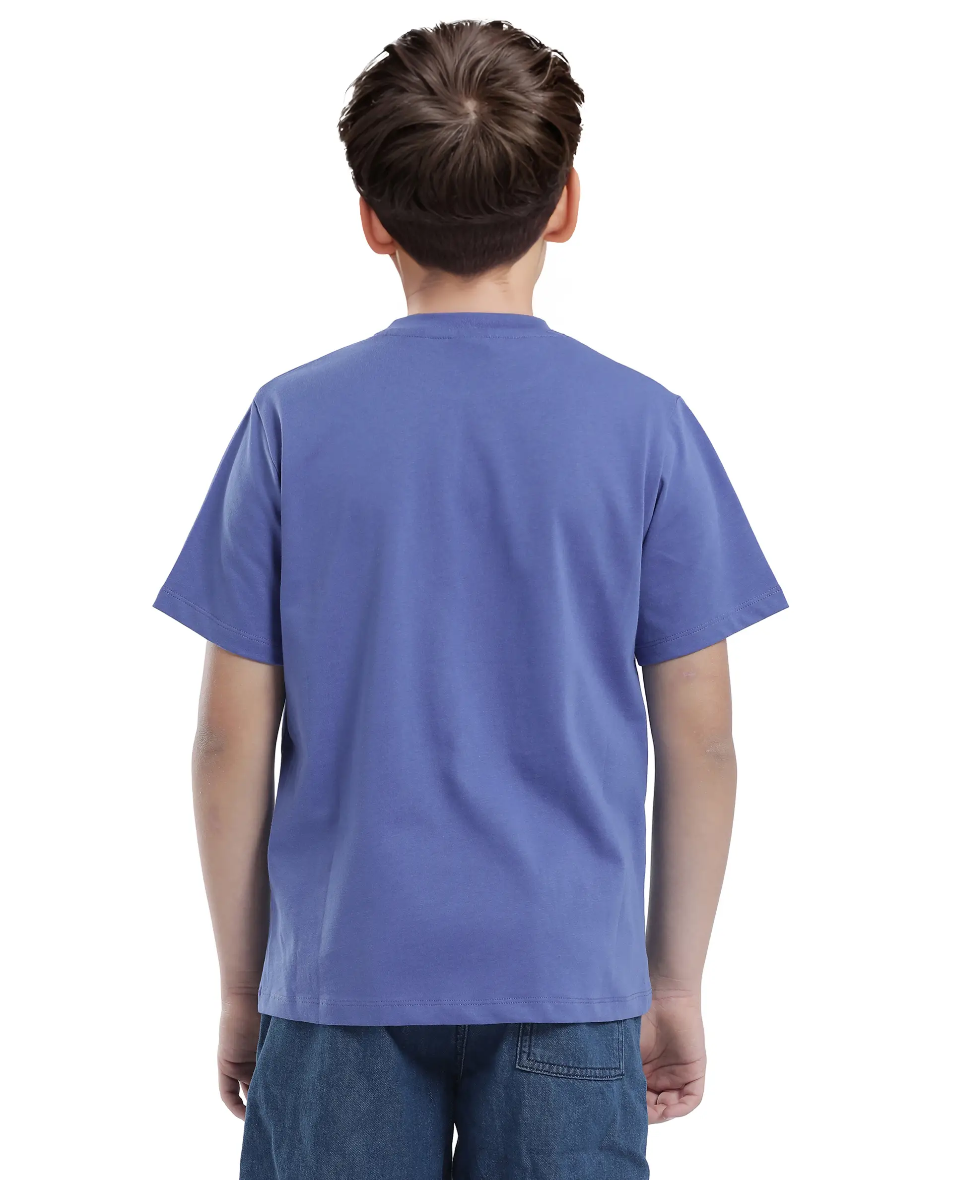 Rare Ones Kids Persh Blue Cotton Blend Half Sleeve Printed Regular Fit T-Shirt - Image 8