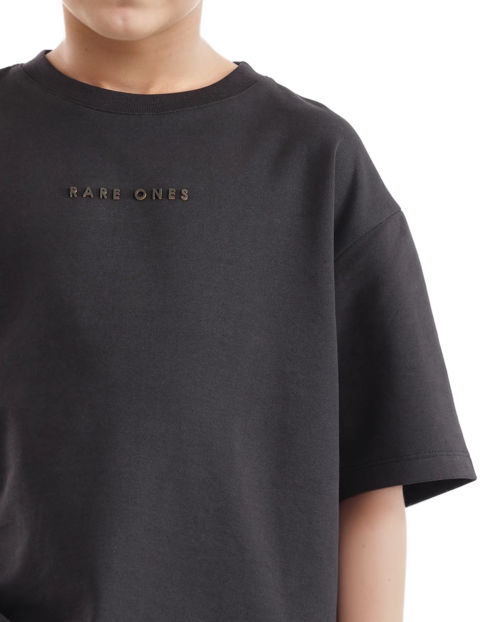 Rare Ones Kids Pete Black Cotton Half Sleeves Crew Neck Oversized Fit Hd Print Branded T-Shirt - Image 5