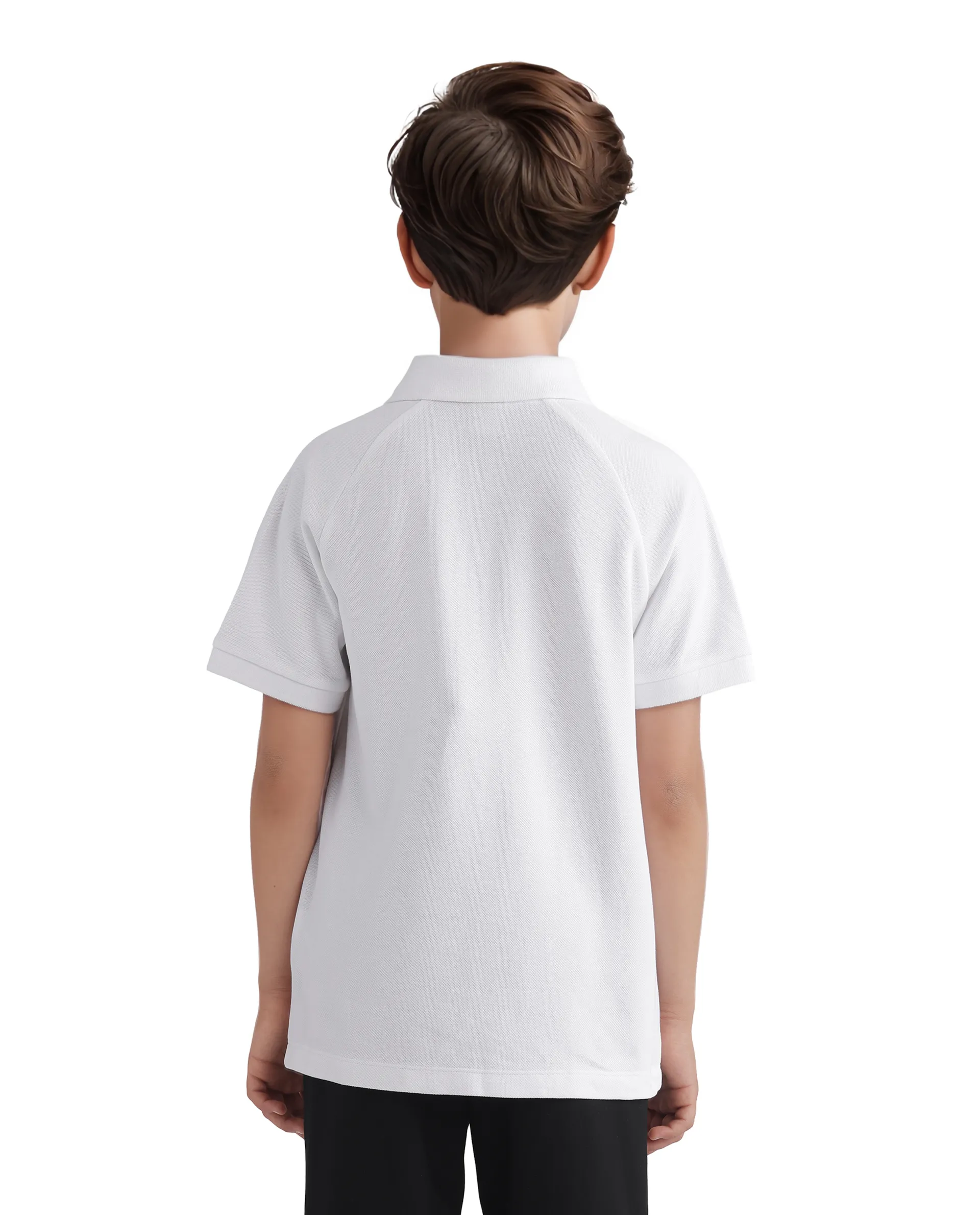 Rare Ones Kids Pinaco White Cotton Short Sleeve Tape Detailed Regular Fit Polo - Image 6