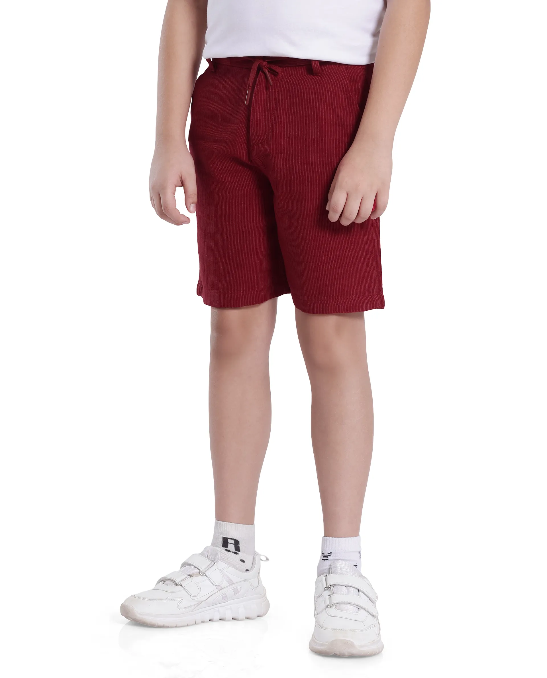 Rare Ones Kids Pinto-K Red Cotton Solid Drawstring Closure Regular Fit Shorts - Image 7