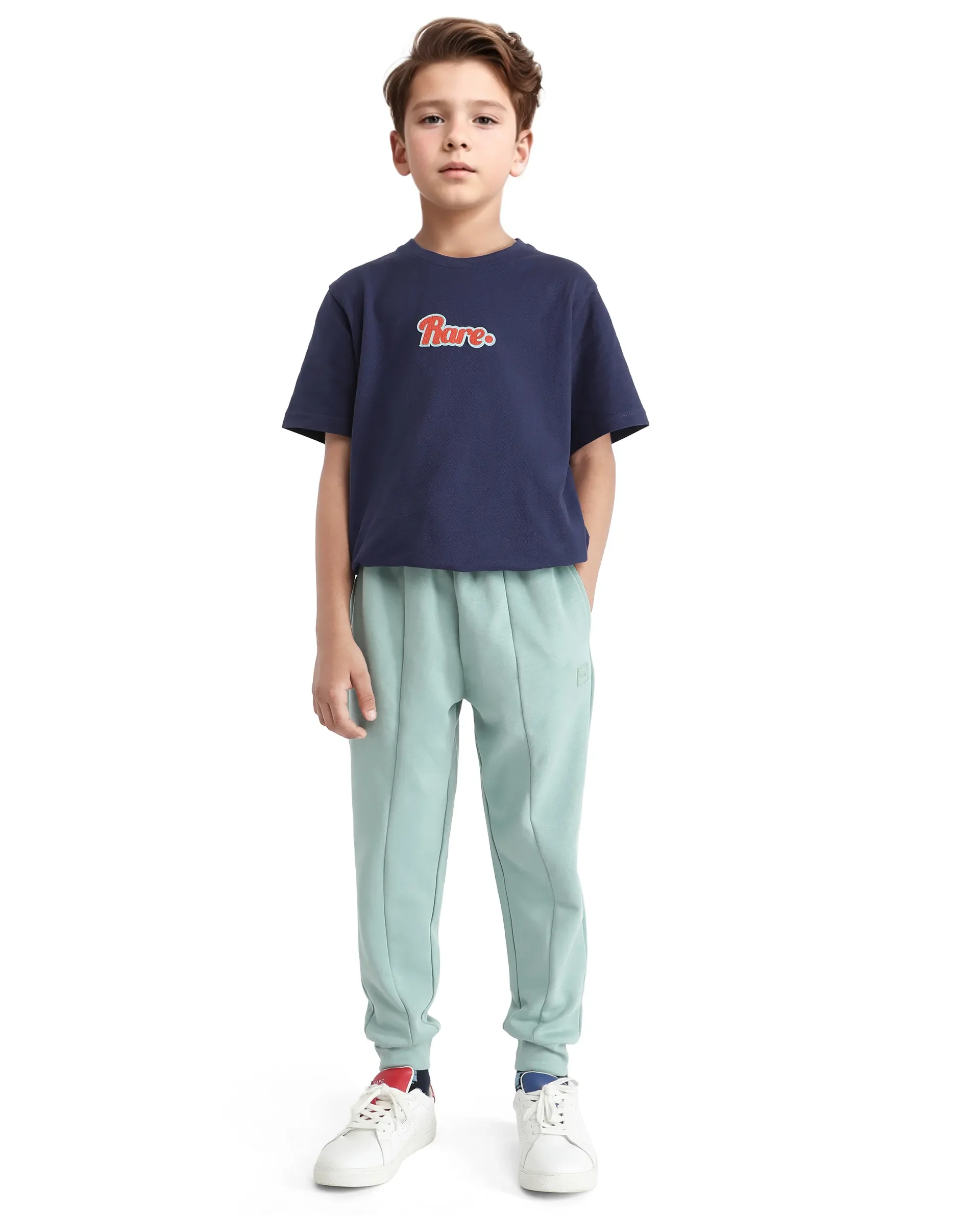 Rare Ones Kids Pok Pastel Turq Cotton Applique Trackpant - Image 3