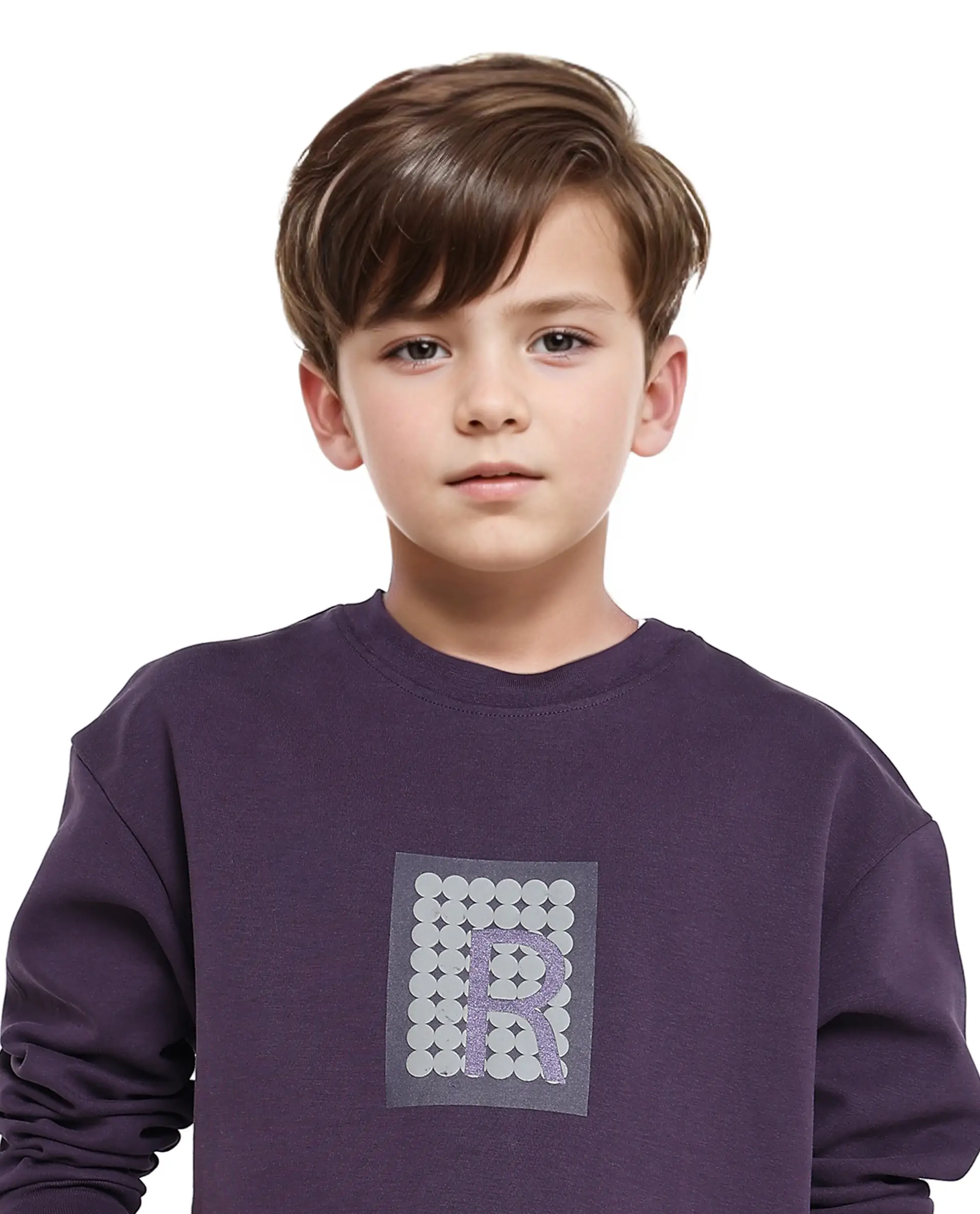 Rare Ones Kids Poks Dark Purple Cotton Full Sleeve Hd Print And Discharge Print Sweatshirt - Image 3
