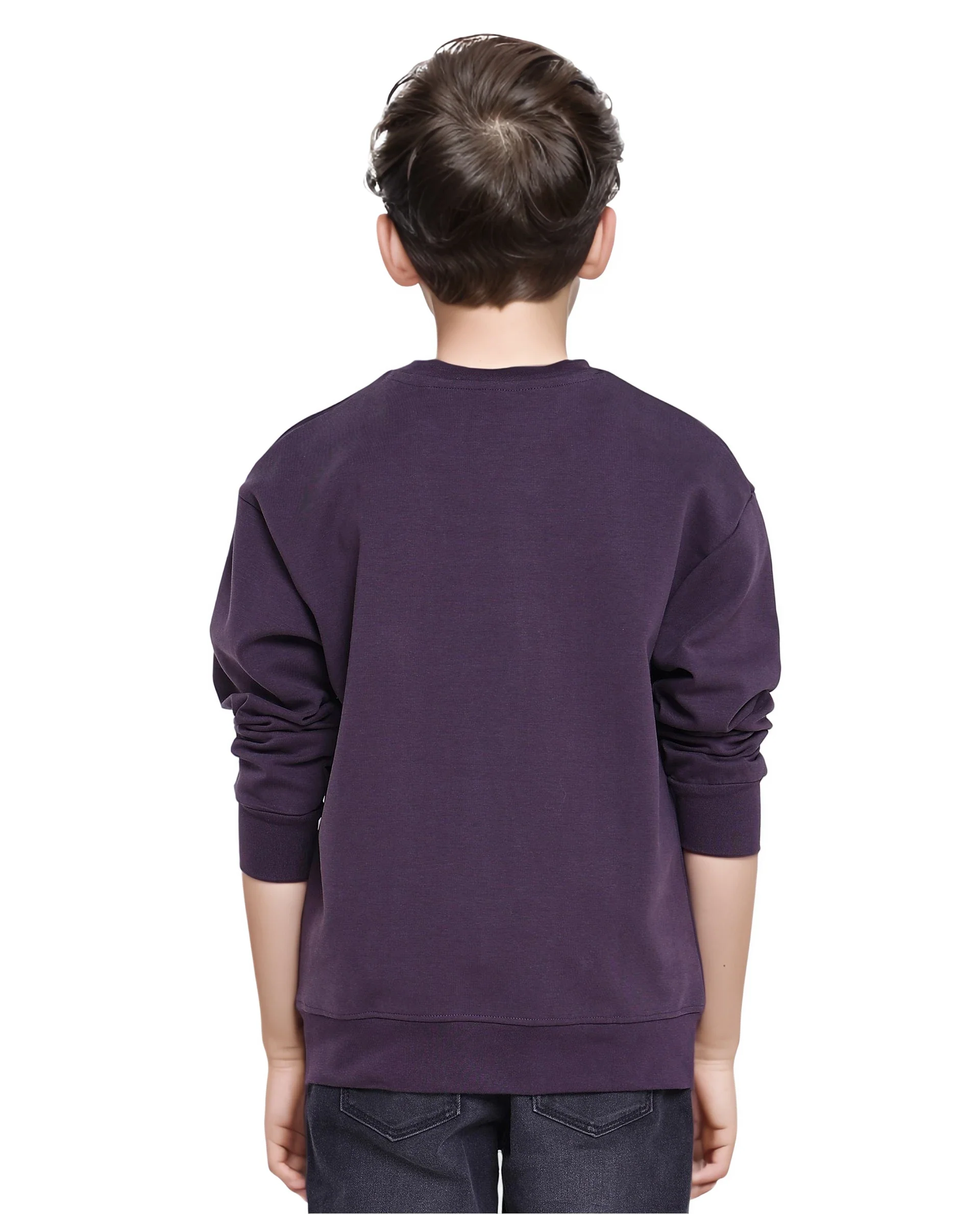 Rare Ones Kids Poks Dark Purple Cotton Full Sleeve Hd Print And Discharge Print Sweatshirt - Image 7