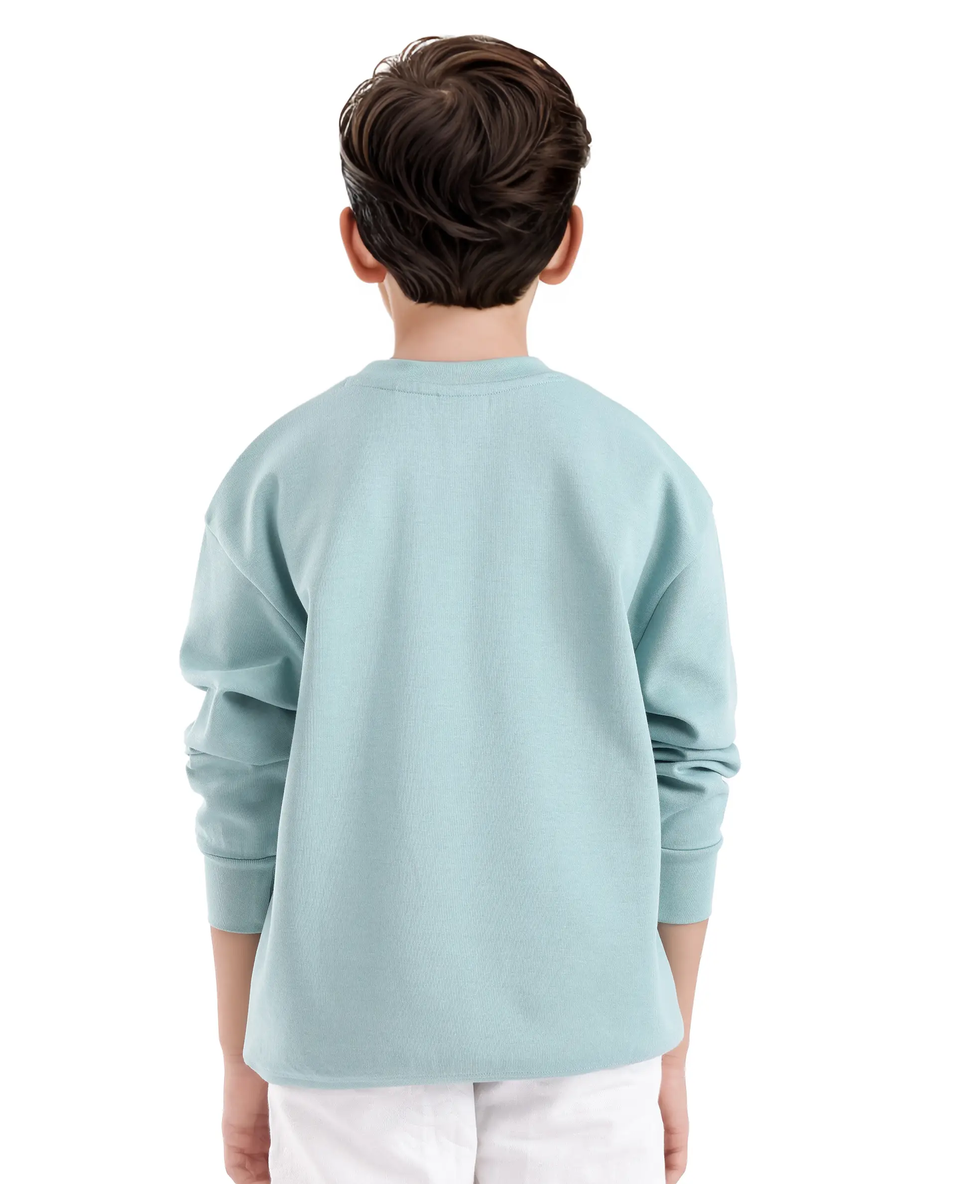 Rare Ones Kids Poks Pastel Turq Cotton Full Sleeve Hd Print And Discharge Print Sweatshirt - Image 7