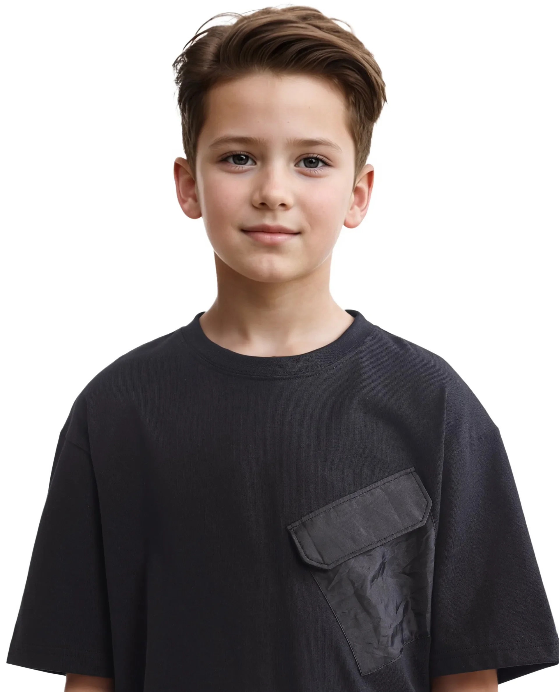 Rare Ones Kids Portz Black Cotton Fabric Graphic Back Print Boxy T-Shirt - Image 4