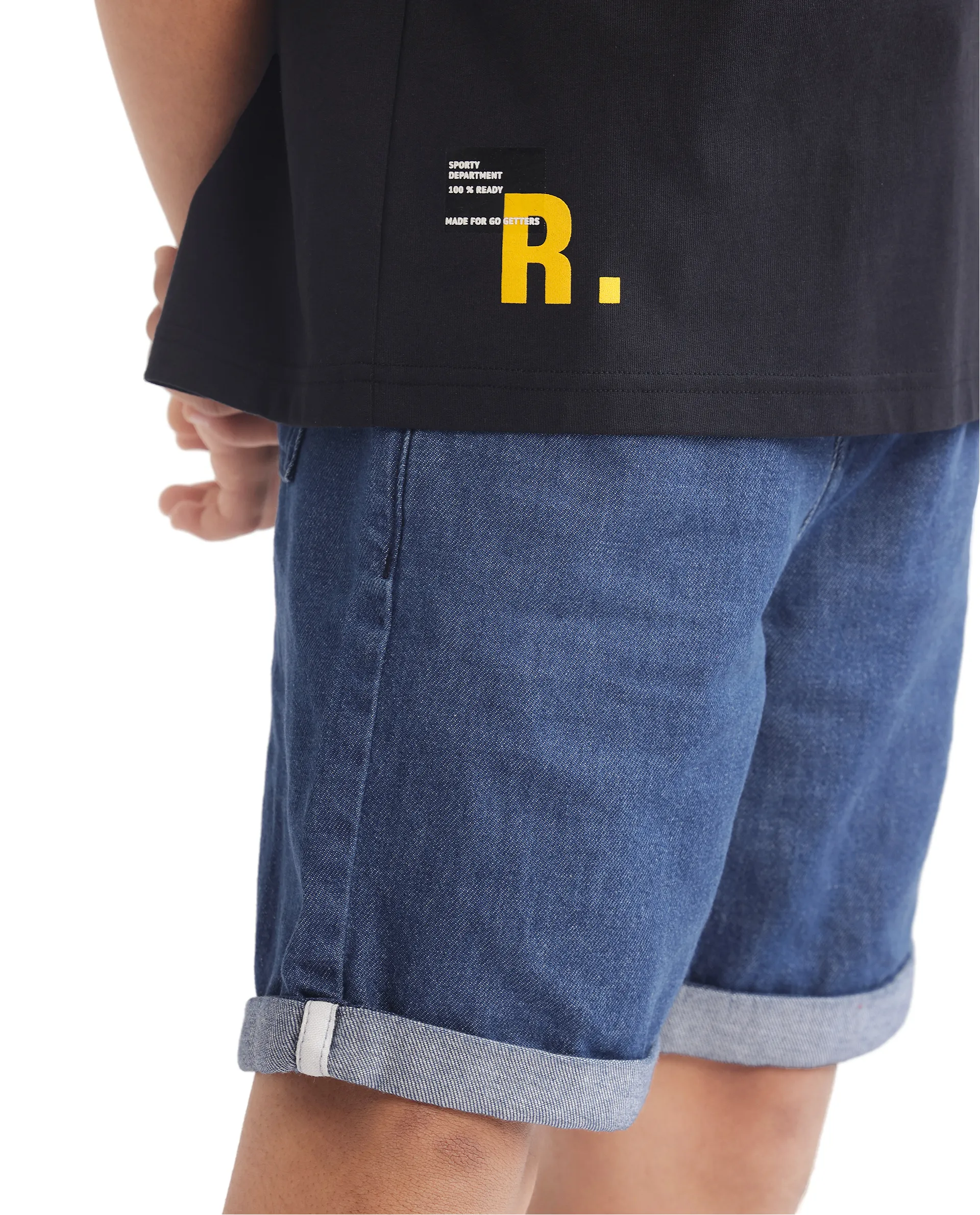Rare Ones Kids Portz Black Cotton Fabric Graphic Back Print Boxy T-Shirt - Image 5