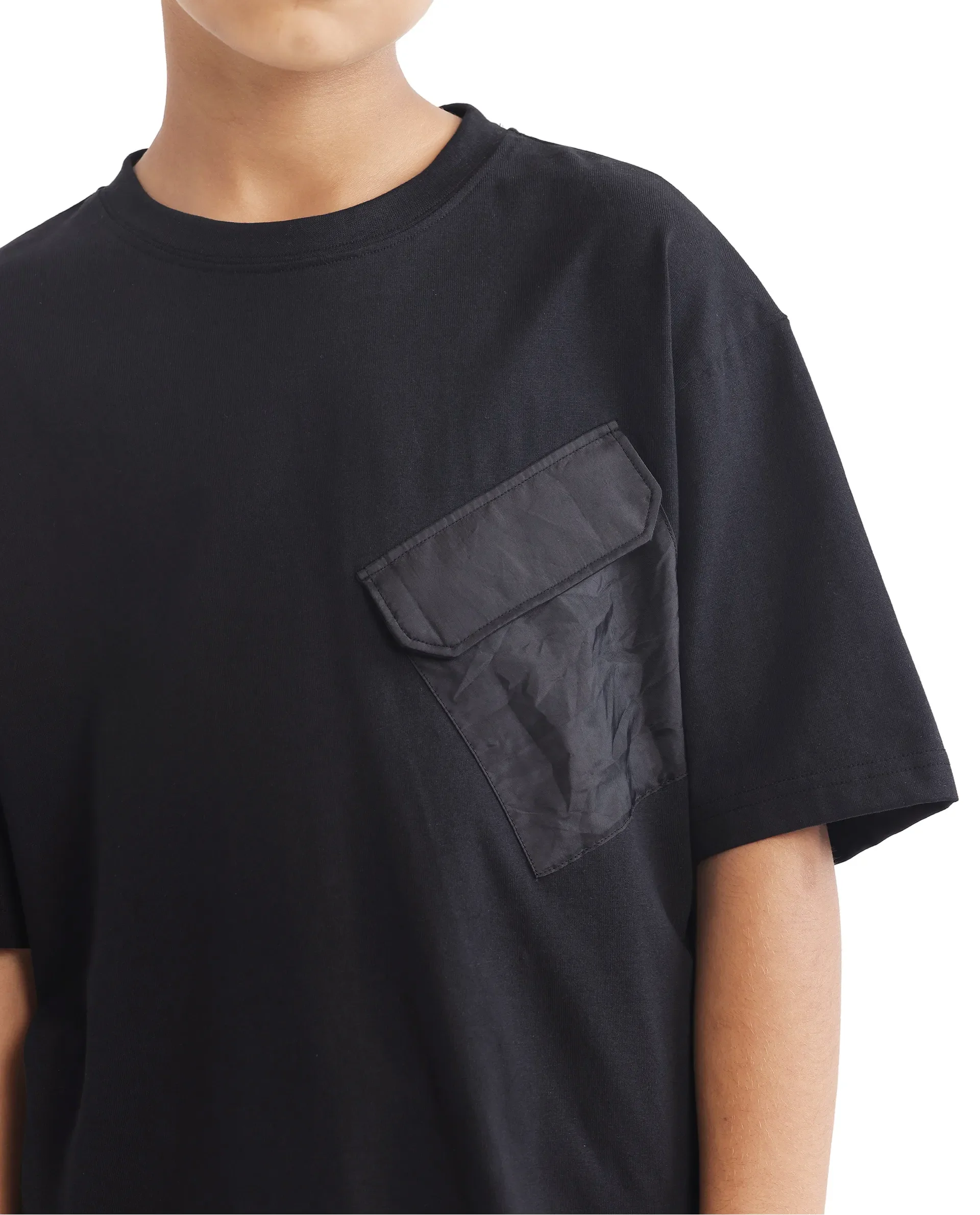 Rare Ones Kids Portz Black Cotton Fabric Graphic Back Print Boxy T-Shirt - Image 6