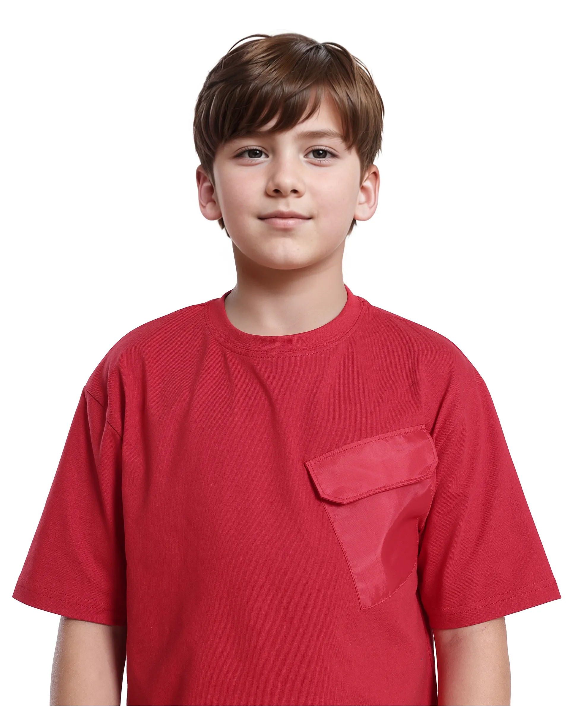 Rare Ones Kids Portz Light Red Cotton Short Sleeve Crew Neck Boxy Fit Printed T-Shirt - Image 5