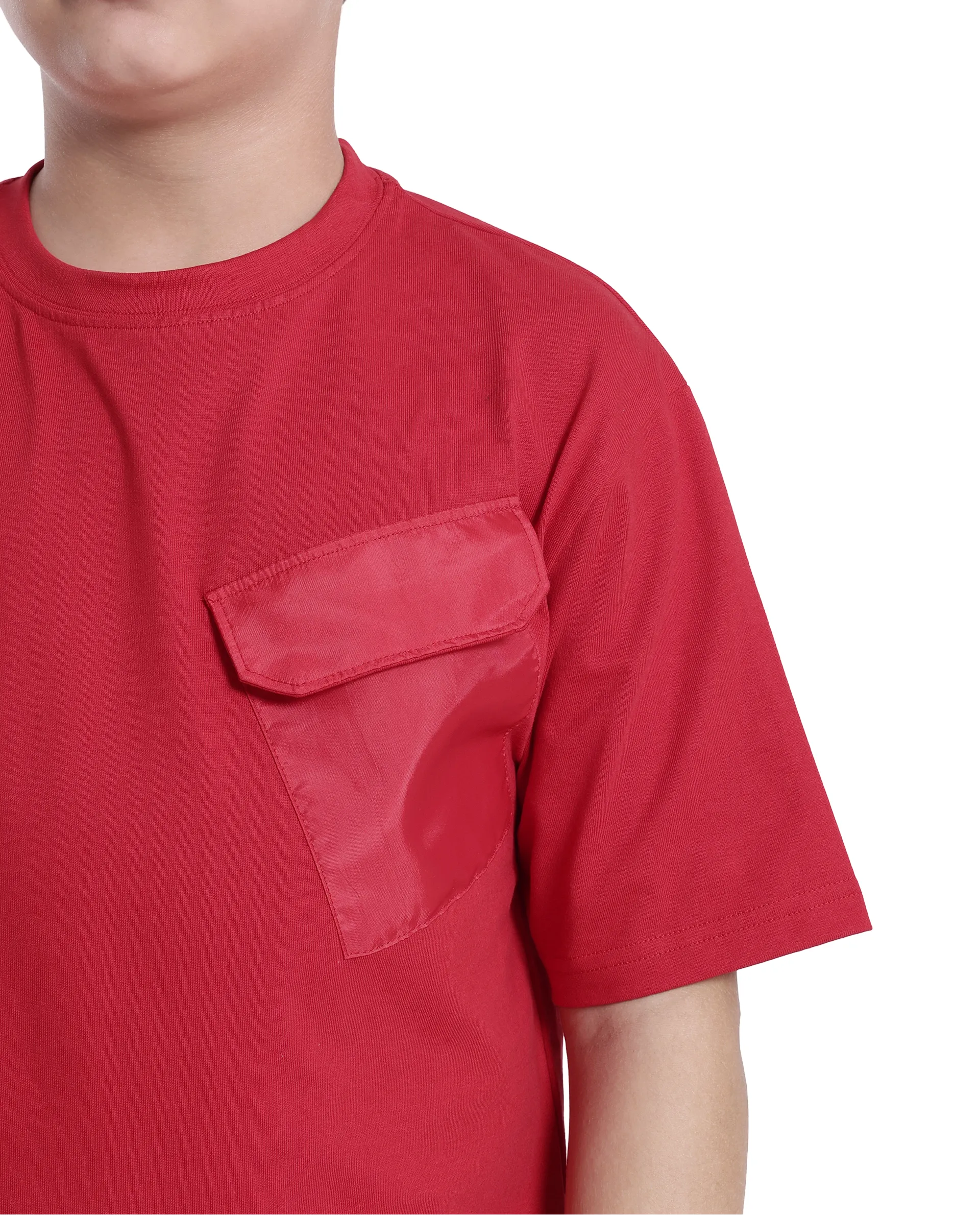 Rare Ones Kids Portz Light Red Cotton Short Sleeve Crew Neck Boxy Fit Printed T-Shirt - Image 6