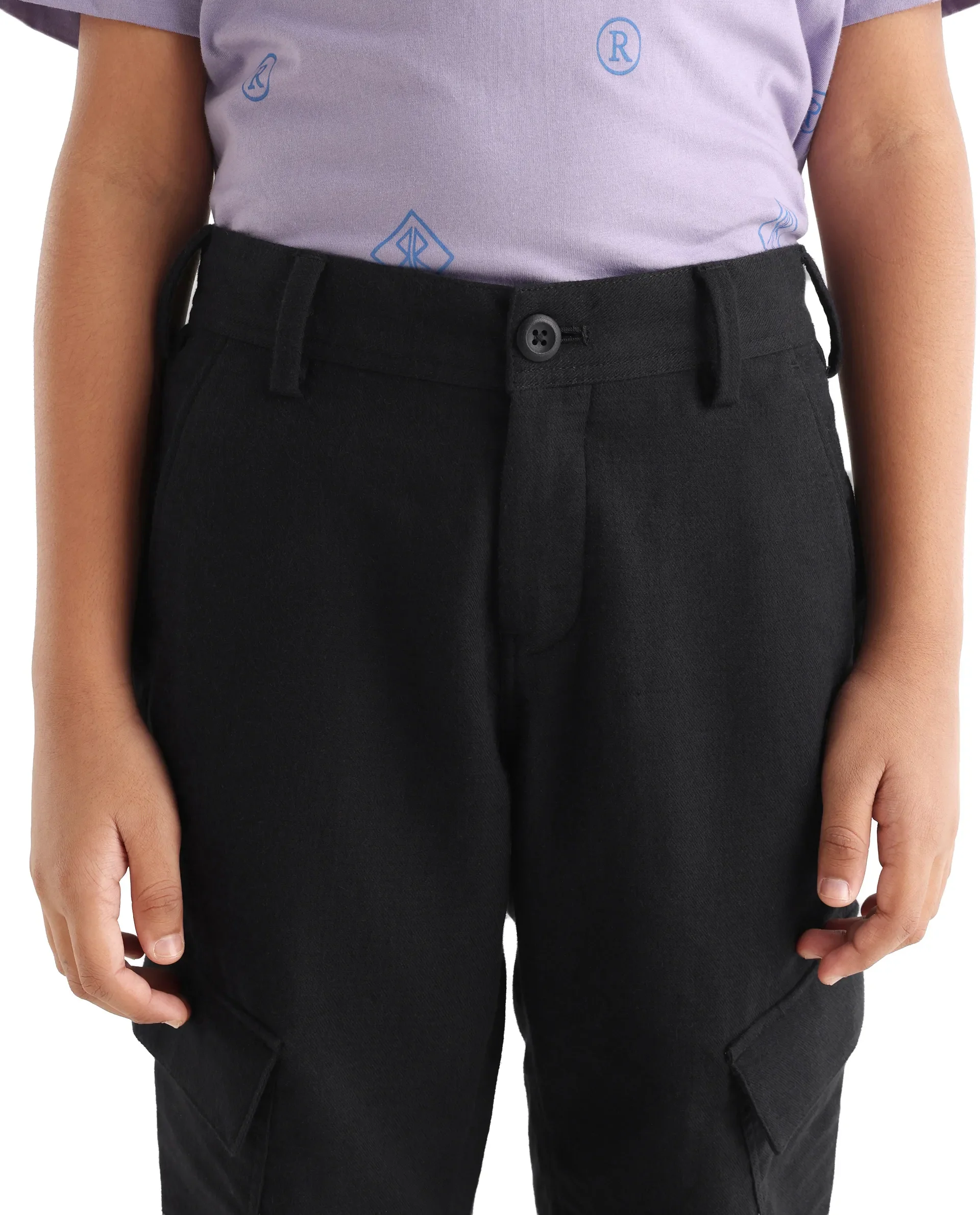 Rare Ones Kids Presso-K Black Cotton Button & Zip Closure Regular Fit Casual Trouser - Image 3