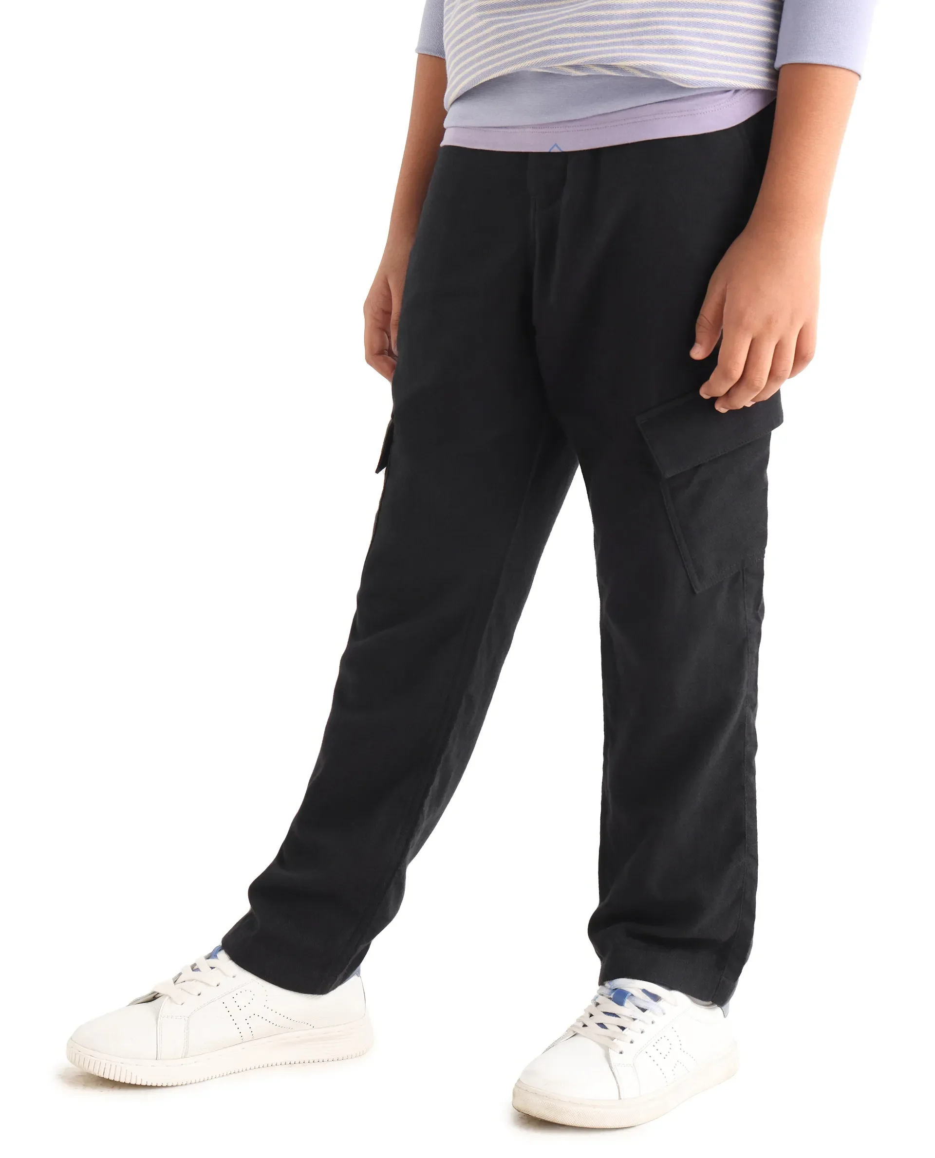 Rare Ones Kids Presso-K Black Cotton Button & Zip Closure Regular Fit Casual Trouser - Image 5