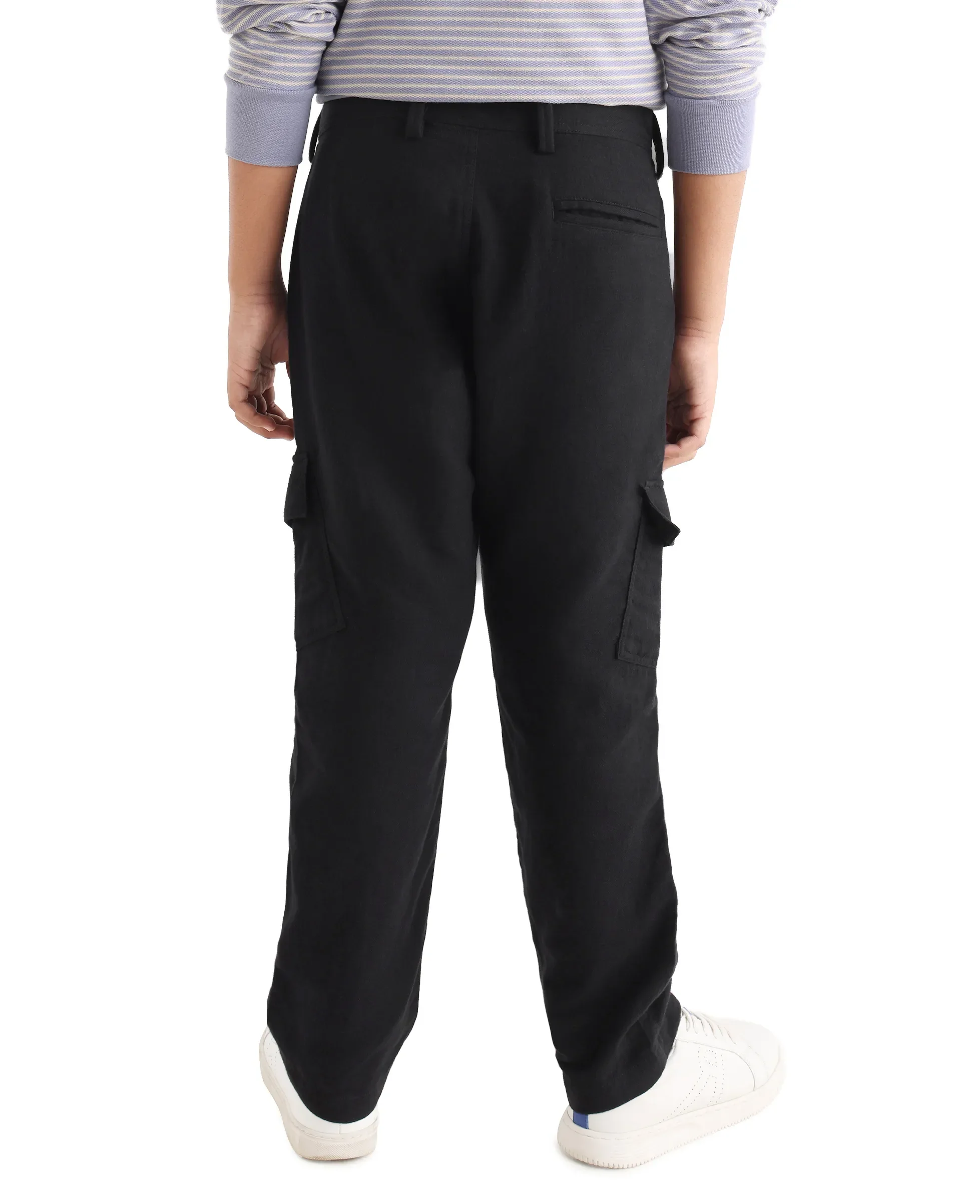 Rare Ones Kids Presso-K Black Cotton Button & Zip Closure Regular Fit Casual Trouser - Image 8