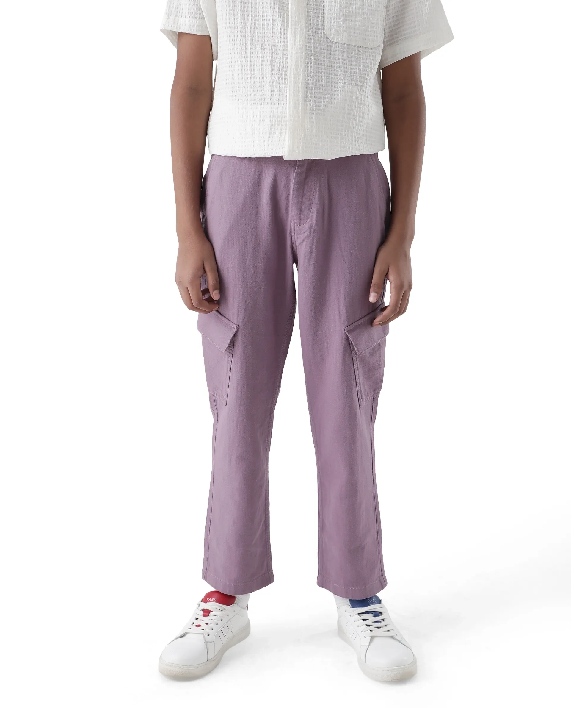 Rare Ones Kids Presso-K Dusky Pink Cotton Button & Zip Closure Regular Fit Casual Trouser - Image 2