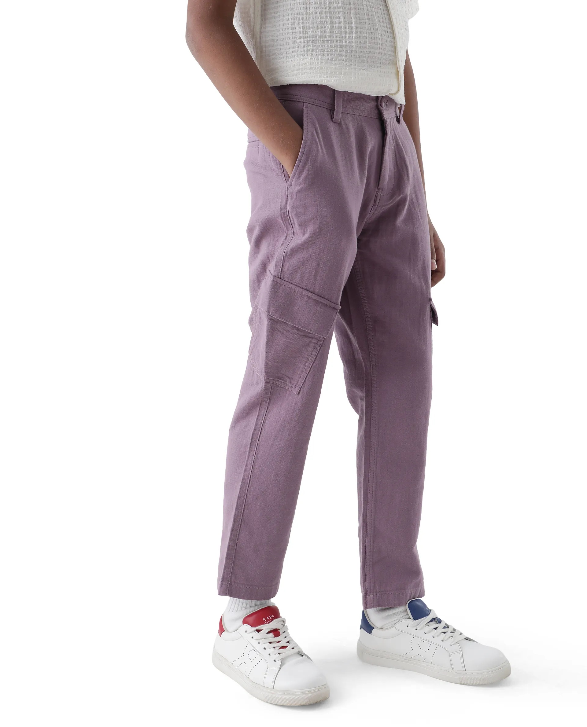 Rare Ones Kids Presso-K Dusky Pink Cotton Button & Zip Closure Regular Fit Casual Trouser - Image 6