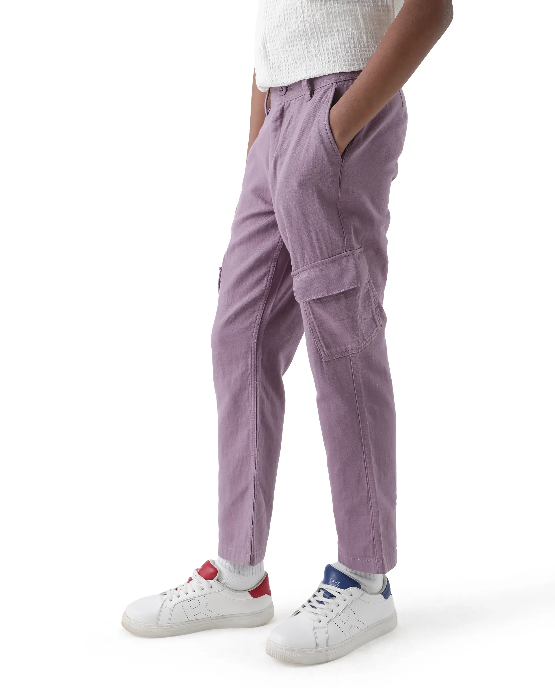 Rare Ones Kids Presso-K Dusky Pink Cotton Button & Zip Closure Regular Fit Casual Trouser - Image 7