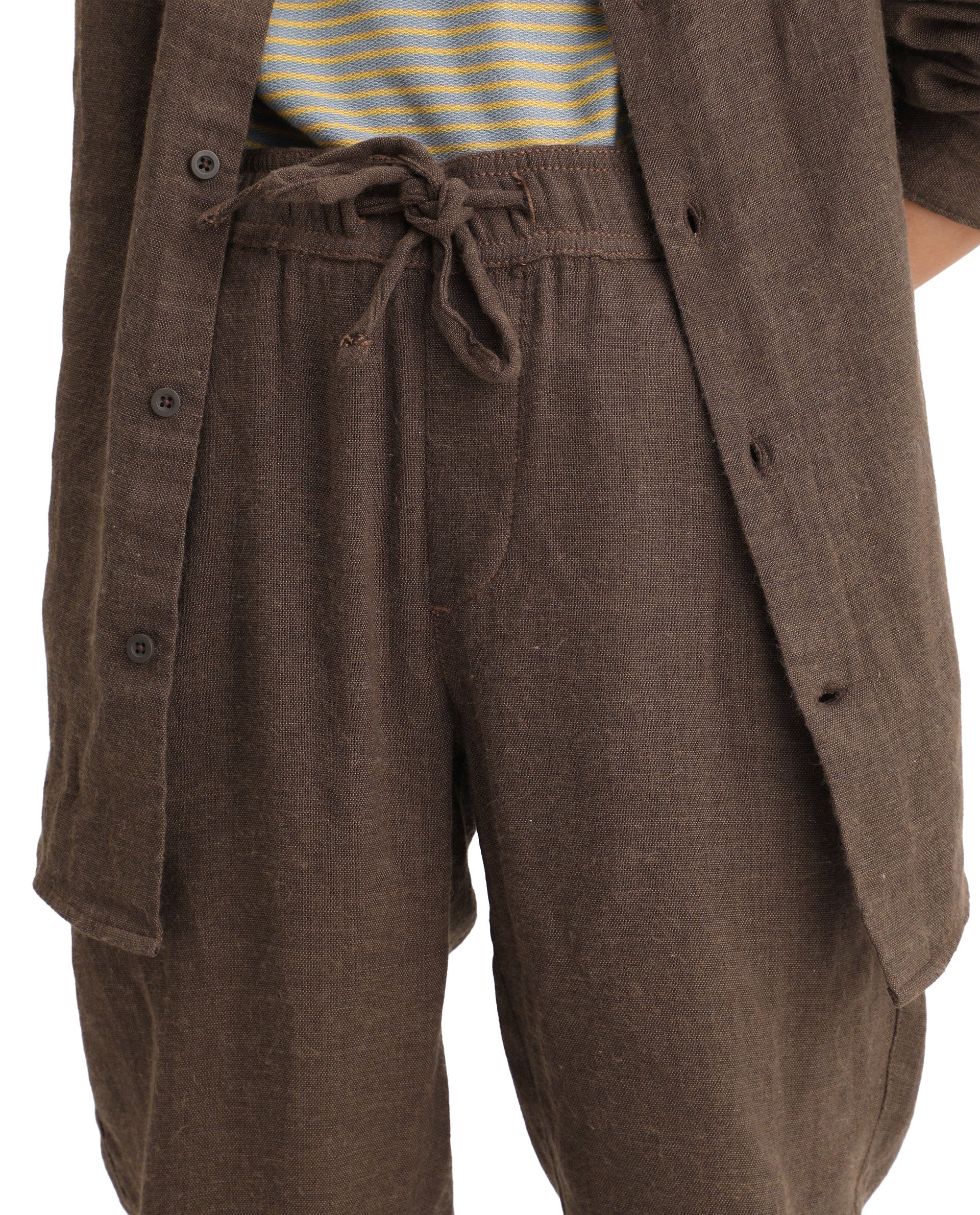 Rare Ones Kids Quen-B Brown Cotton Blend Solid Button Closure Regular Fit Trouser - Image 3