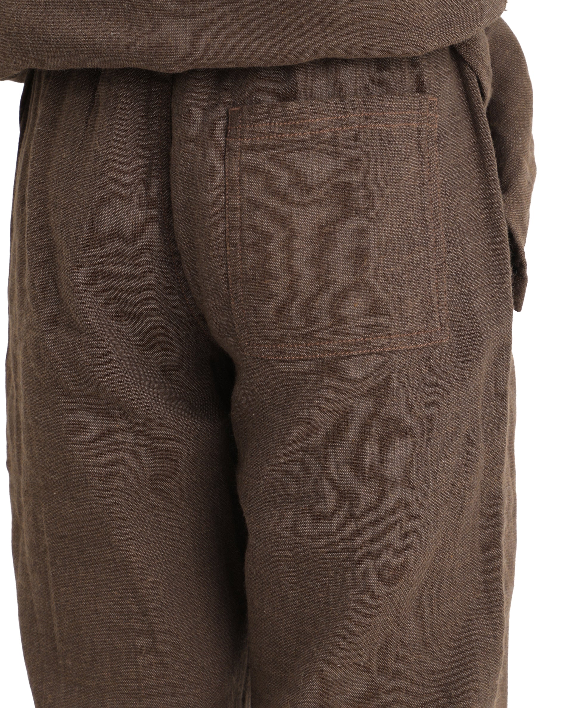 Rare Ones Kids Quen-B Brown Cotton Blend Solid Button Closure Regular Fit Trouser - Image 4