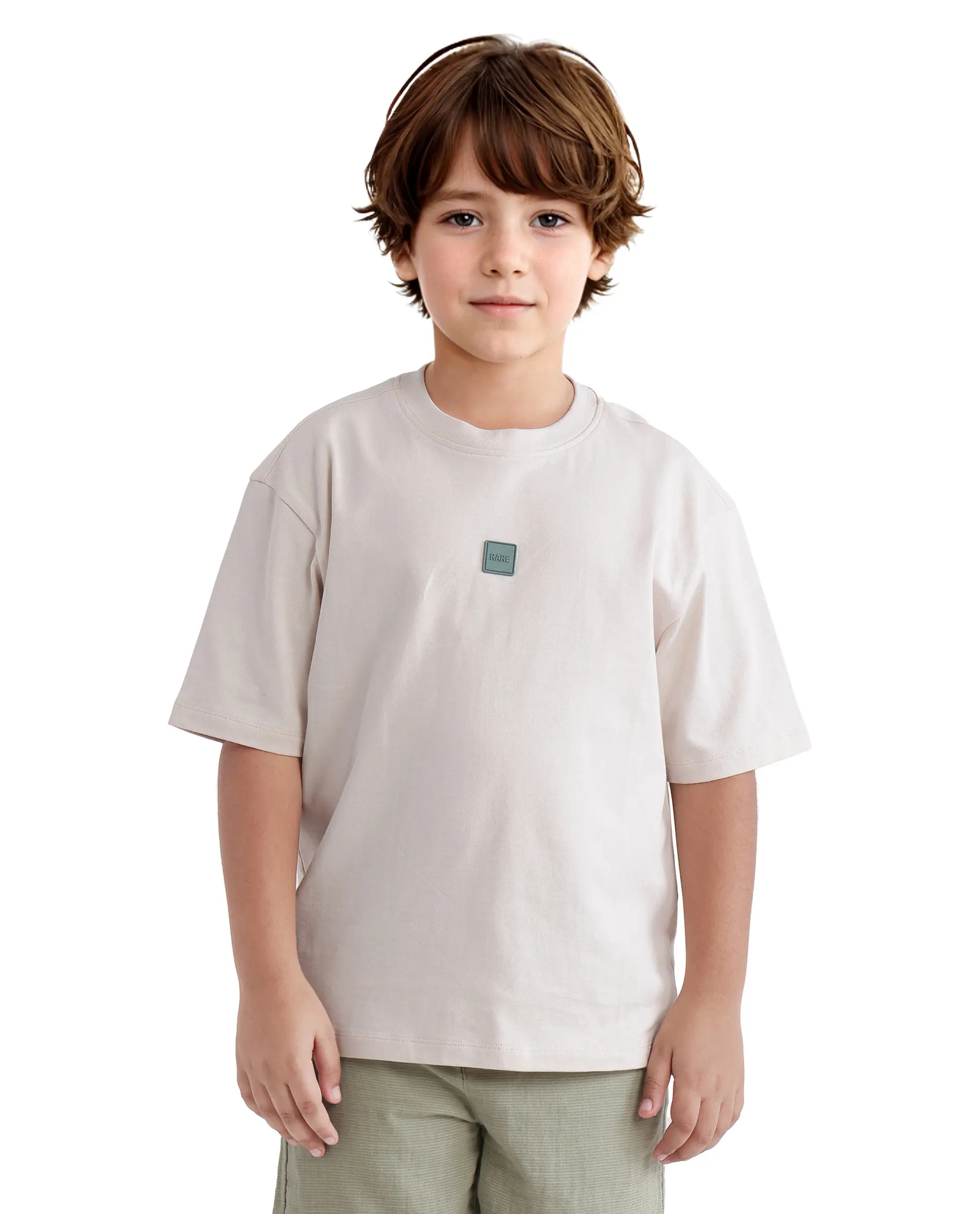Rare Ones Kids Quinn Off White Cotton Short Sleeve Crew Neck T-Shirt - Image 2