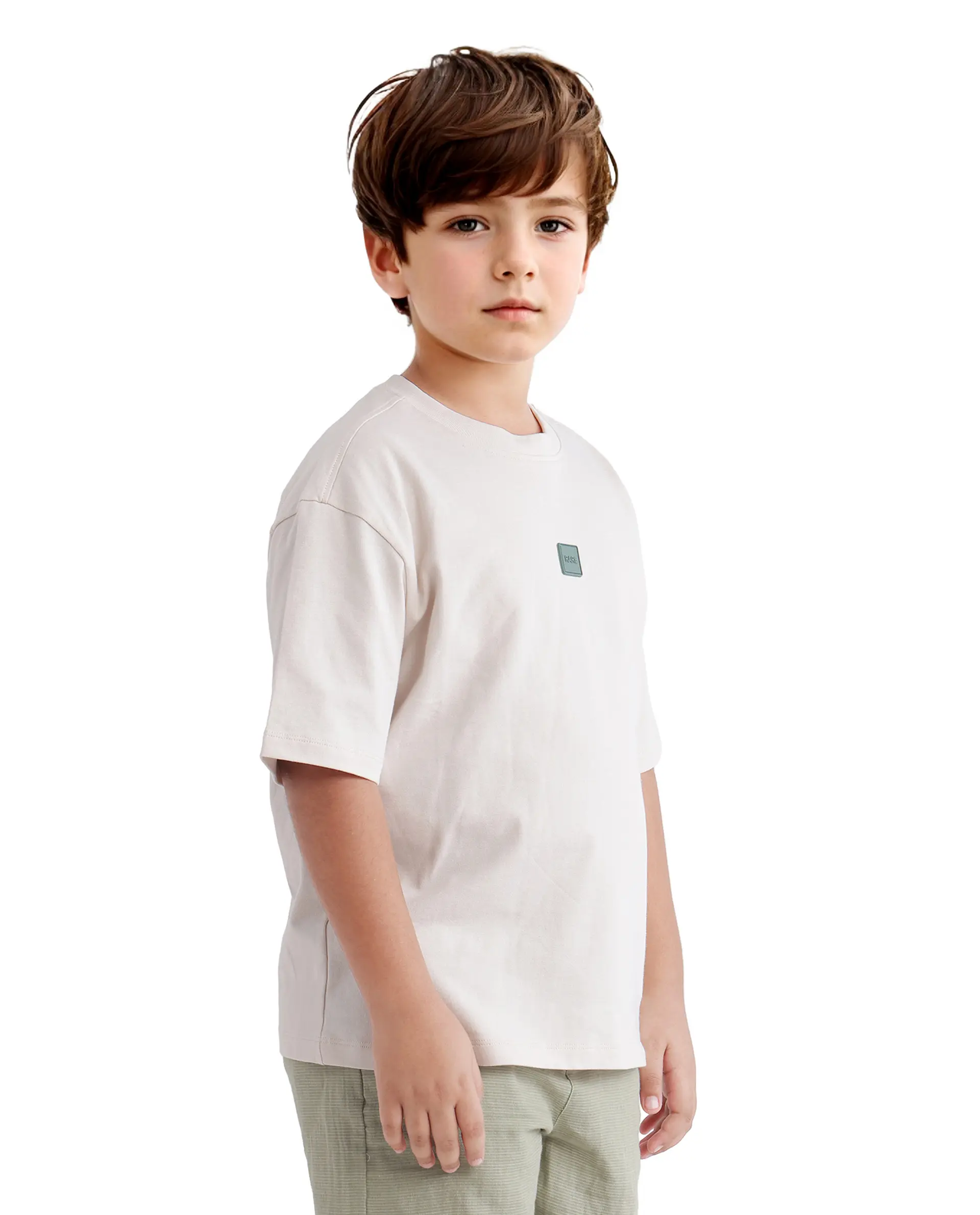 Rare Ones Kids Quinn Off White Cotton Short Sleeve Crew Neck T-Shirt - Image 7