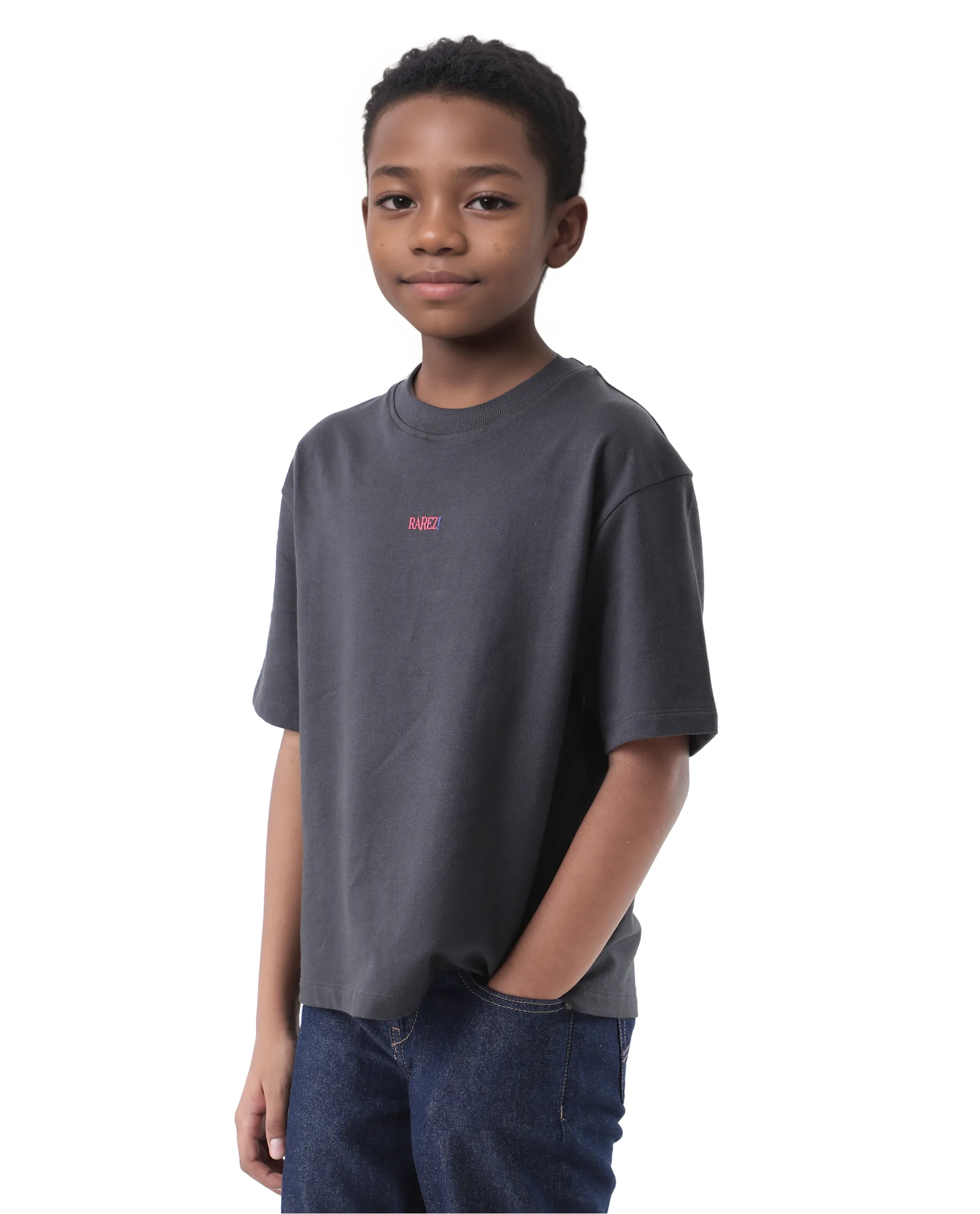 Rare Ones Kids Quote-K Black Cotton Short Sleeve Crew Neck Printed Boxy T-Shirt - Image 6