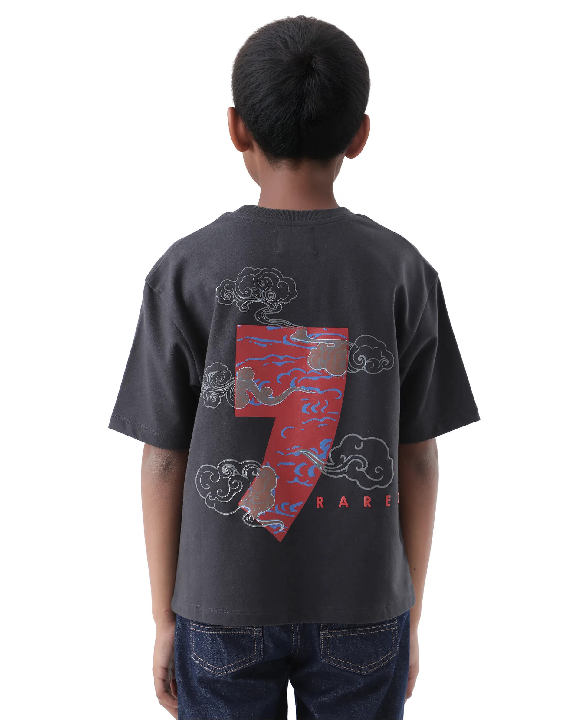 Rare Ones Kids Quote-K Black Cotton Short Sleeve Crew Neck Printed Boxy T-Shirt - Image 7