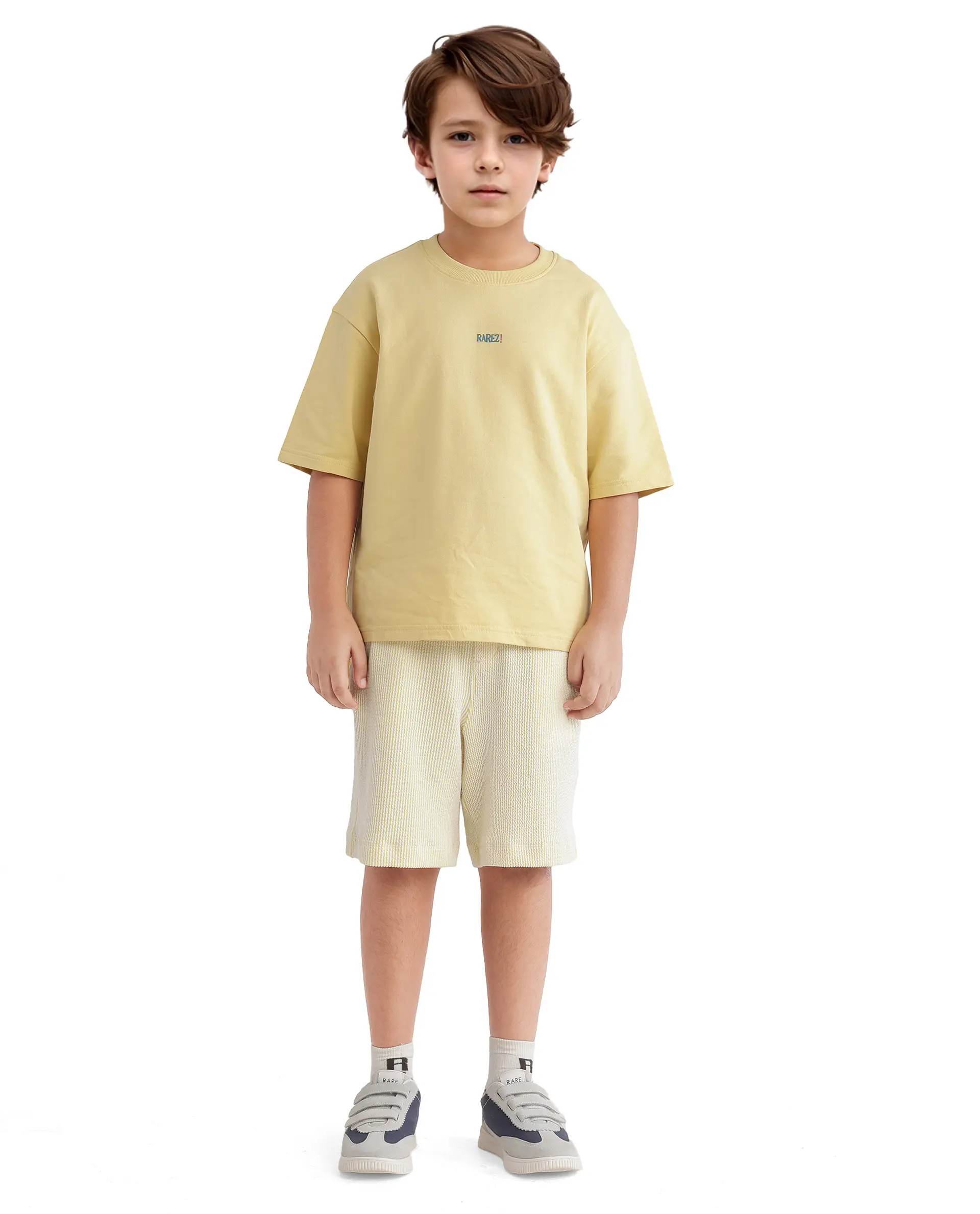 Rare Ones Kids Quote-K Yellow Cotton Short Sleeve Crew Neck Printed T-Shirt - Image 3