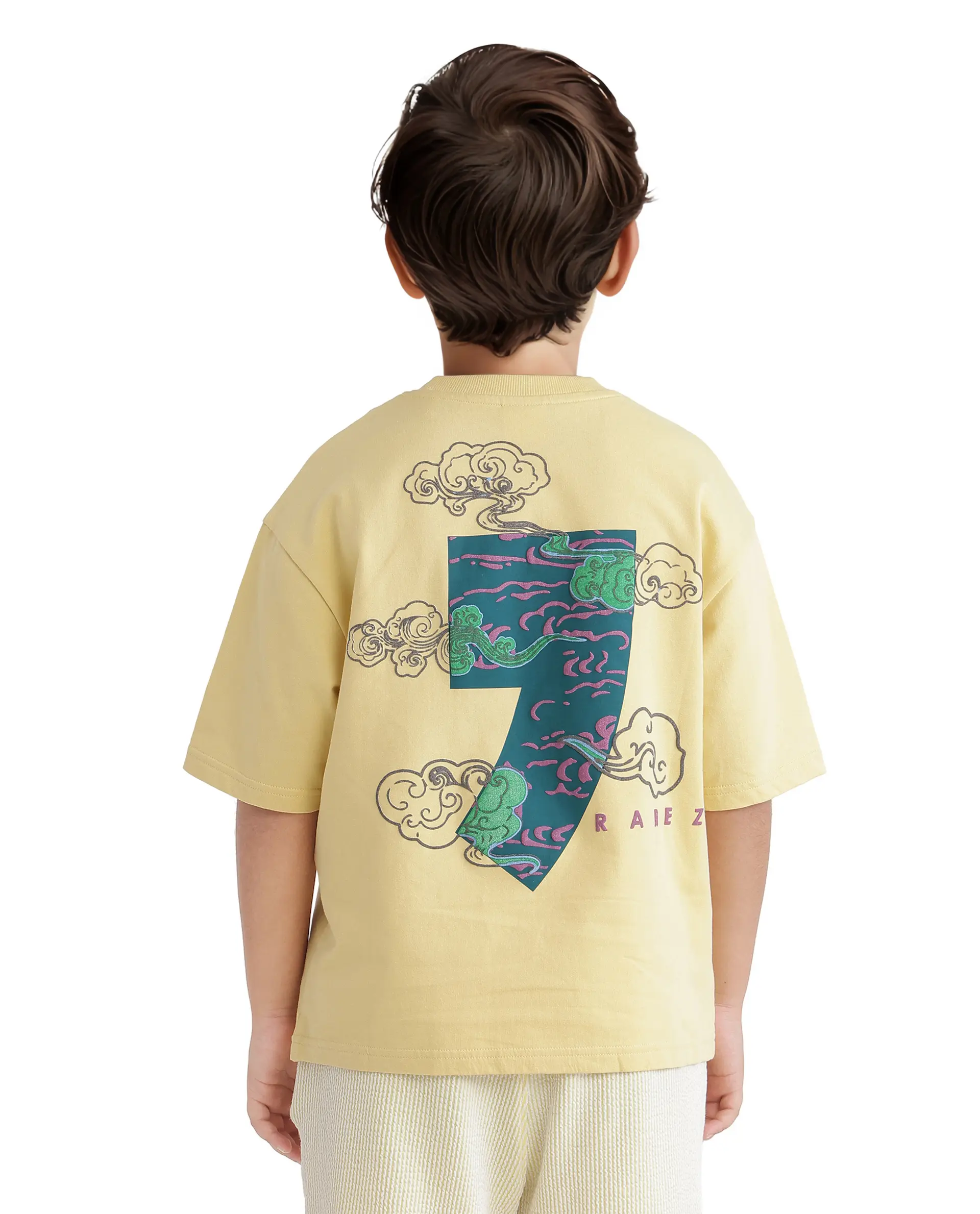 Rare Ones Kids Quote-K Yellow Cotton Short Sleeve Crew Neck Printed T-Shirt - Image 5