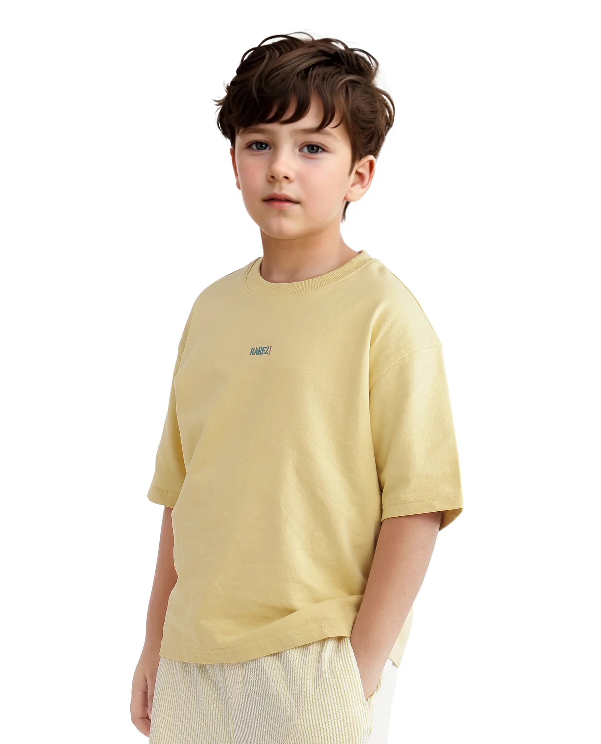 Rare Ones Kids Quote-K Yellow Cotton Short Sleeve Crew Neck Printed T-Shirt - Image 6