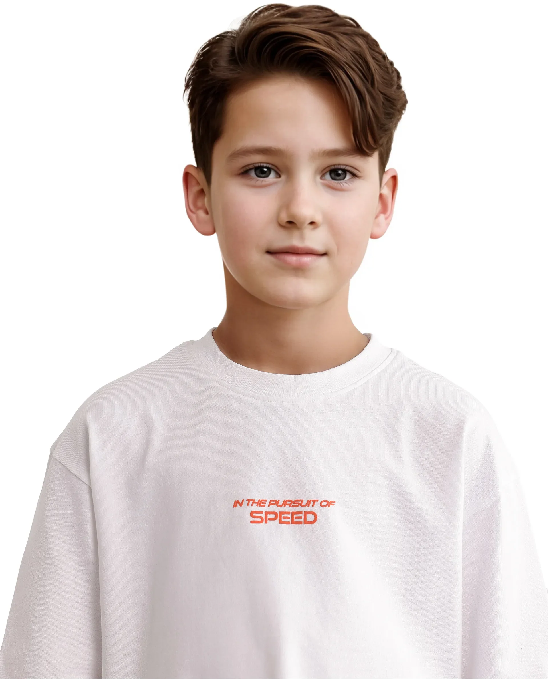 Rare Ones Kids Race Off White Cotton Half Sleeve Slip-On Printed Boxy Fit T-Shirt - Image 4
