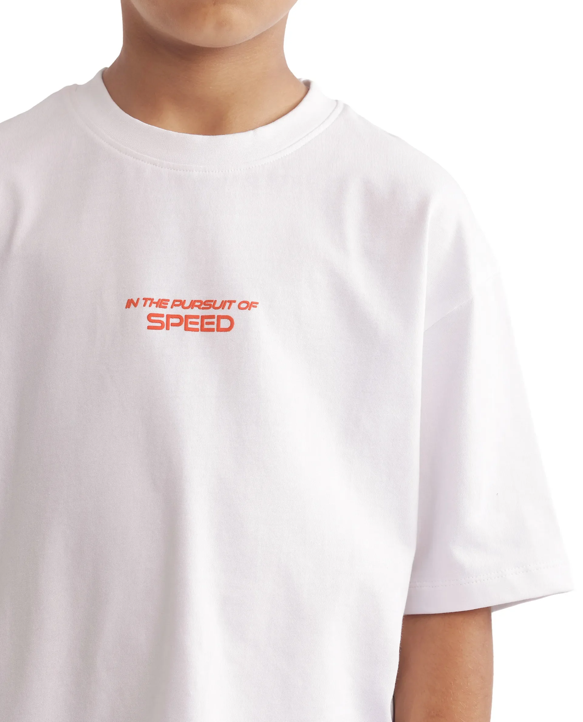Rare Ones Kids Race Off White Cotton Half Sleeve Slip-On Printed Boxy Fit T-Shirt - Image 5