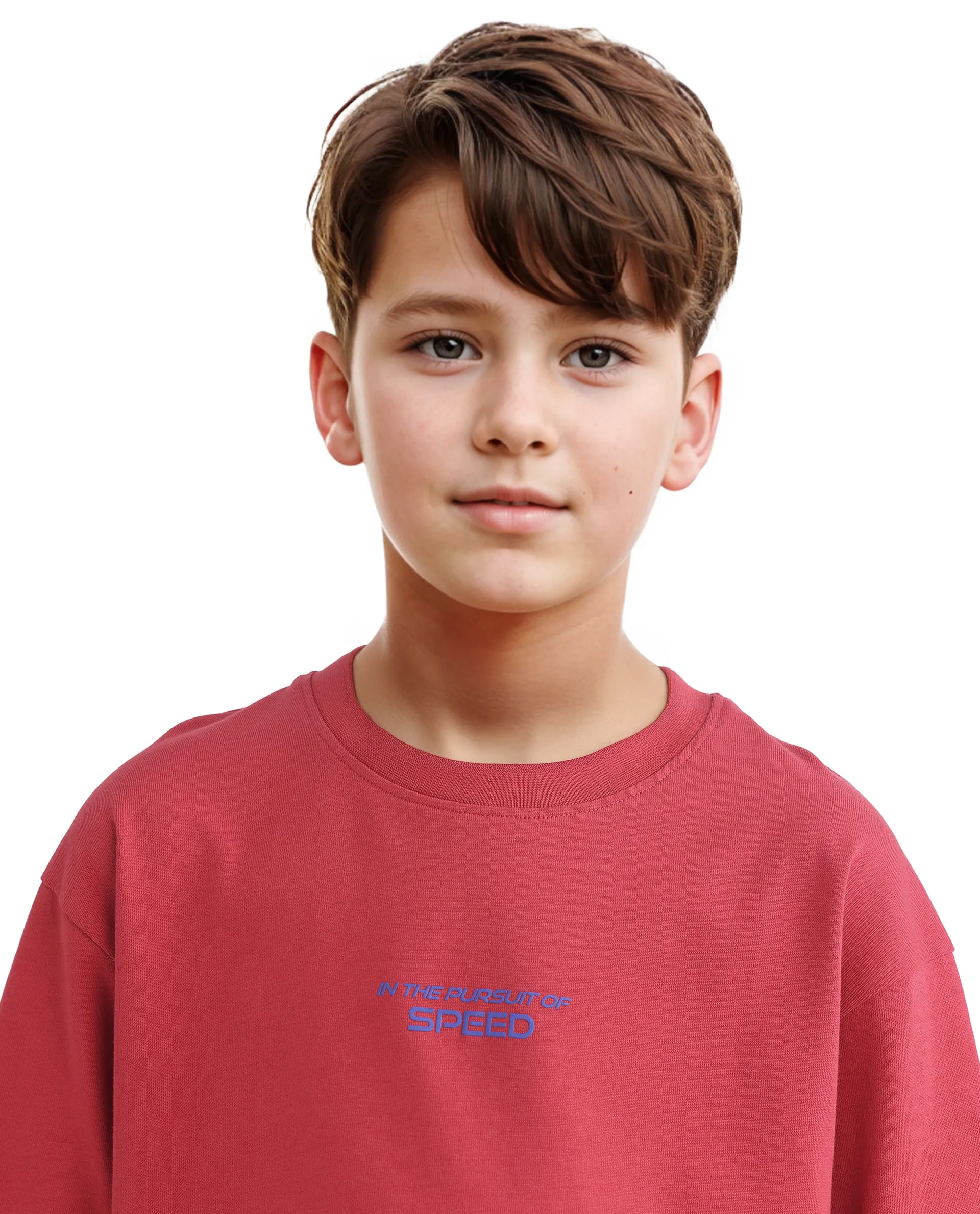 Rare Ones Kids Race Red Cotton Half Sleeve Slip-On Printed Boxy Fit T-Shirt - Image 4