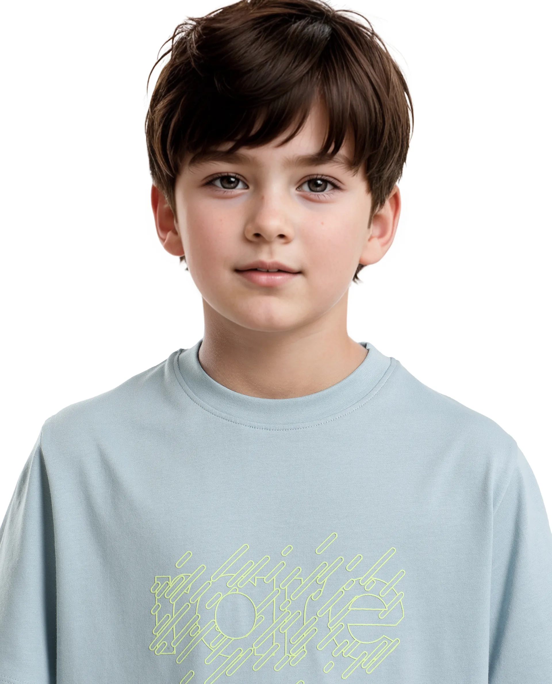 Rare Ones Kids Reno Light Turq Cotton Blend Half Sleeve Printed Regular Fit T-Shirt - Image 4