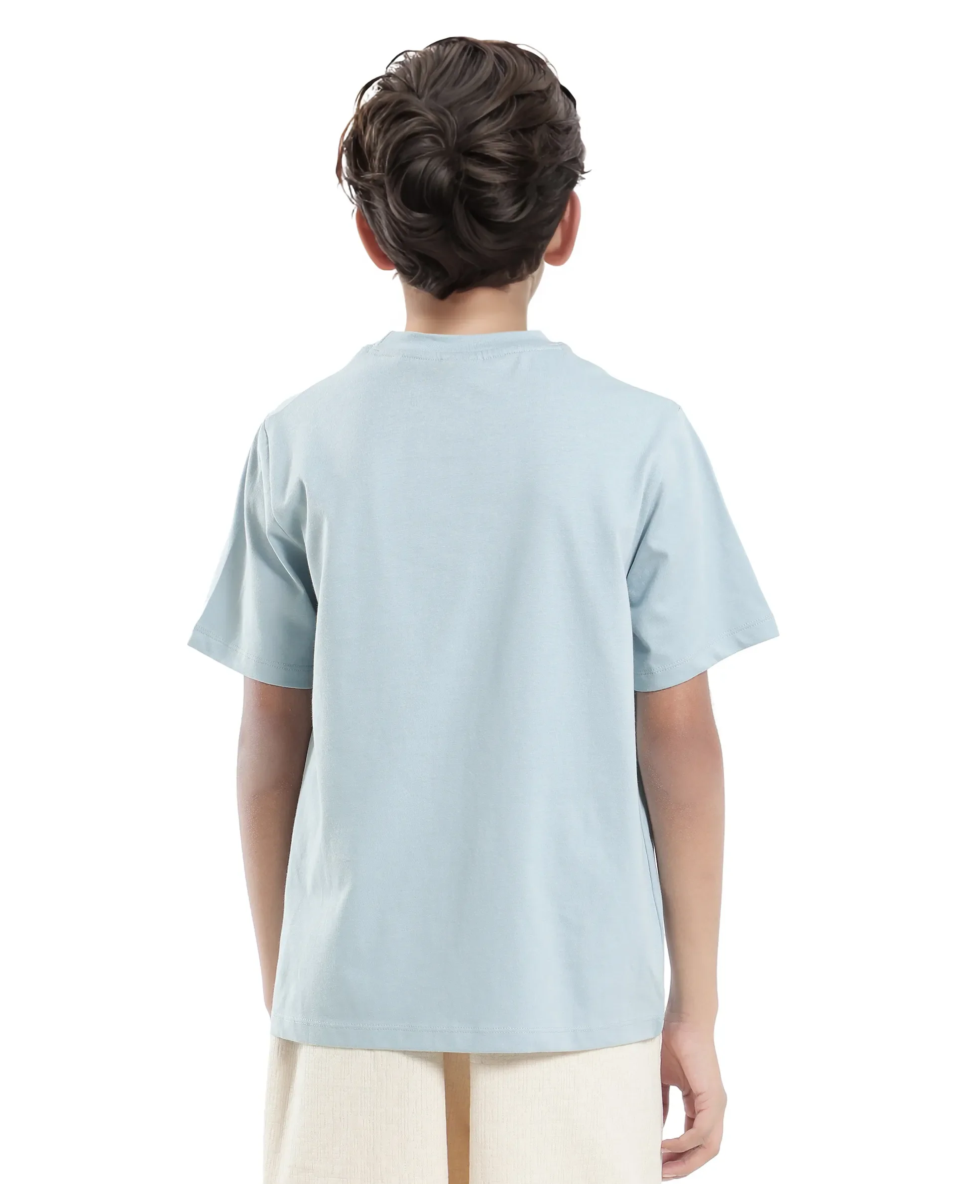 Rare Ones Kids Reno Light Turq Cotton Blend Half Sleeve Printed Regular Fit T-Shirt - Image 8