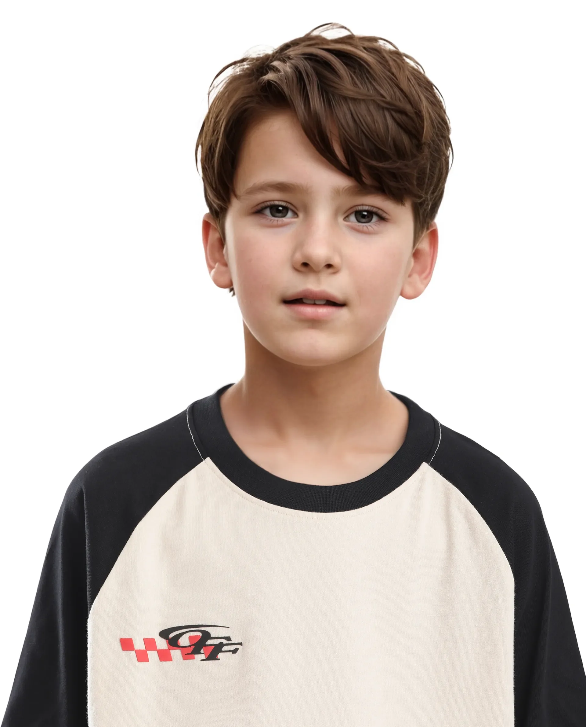 Rare Ones Kids Reva-K Light Beige Printed Slip-On Oversized Fit T-Shirt - Image 4
